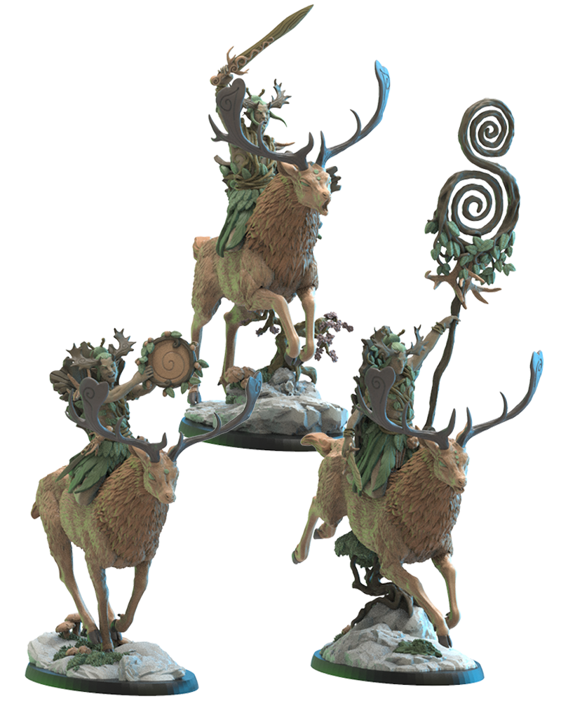 Shika Riders CG (x3) - Wood Elf - TTRPG - Wargaming - LOTR - Dungeons and Dragons