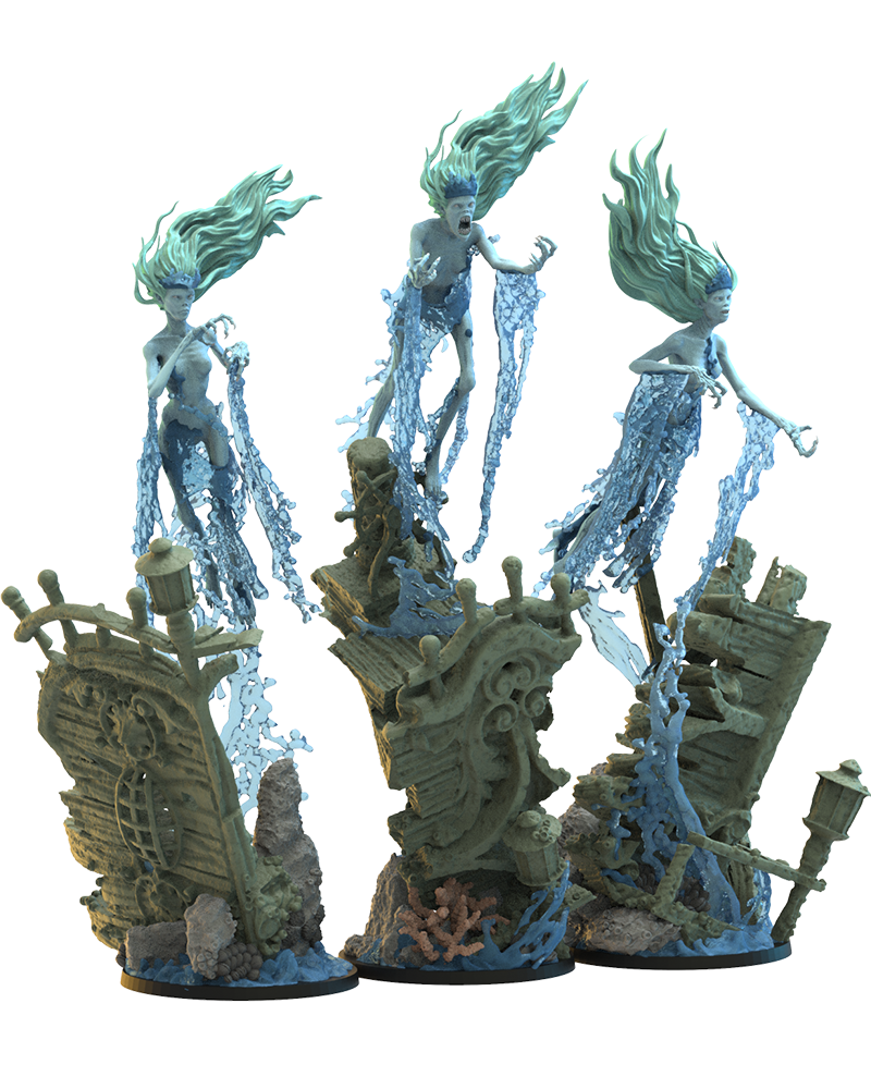 Shipwreck screamers (x3) -Undead Pirates - TTRPG - Wargaming - Dungeons and Dragons
