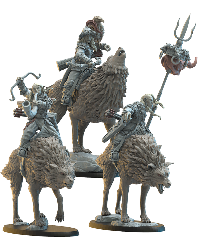 Steppe Riders on direwolf CG (x3) - Goblins - TTRPG - Wargaming - Dungeons and Dragons