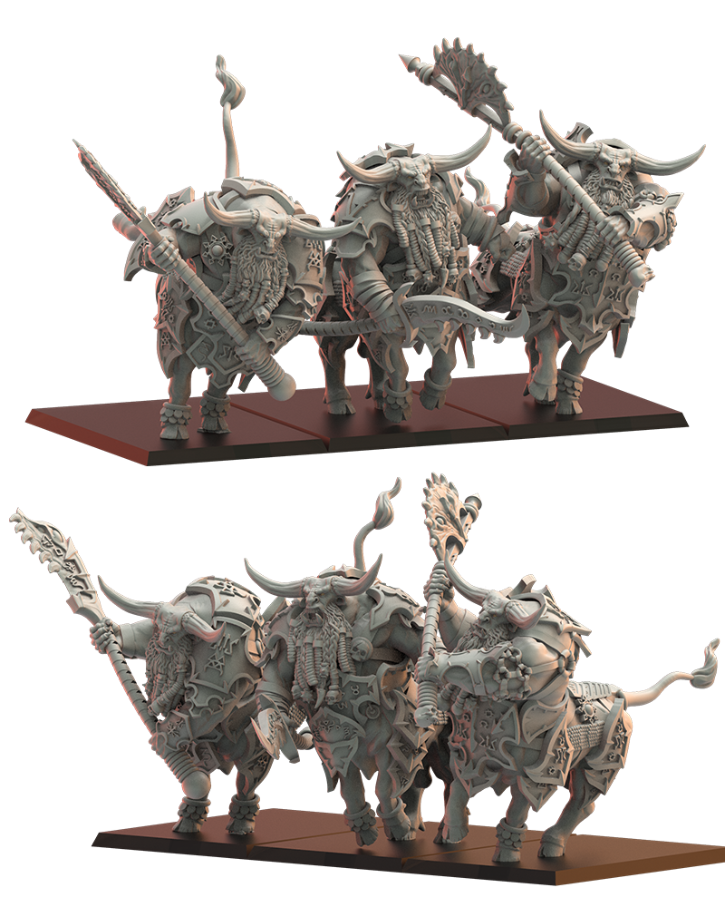 Taurukh Anointed (x3) - Bull Centaurs - TTRPG - Wargaming - Dungeons and Dragons