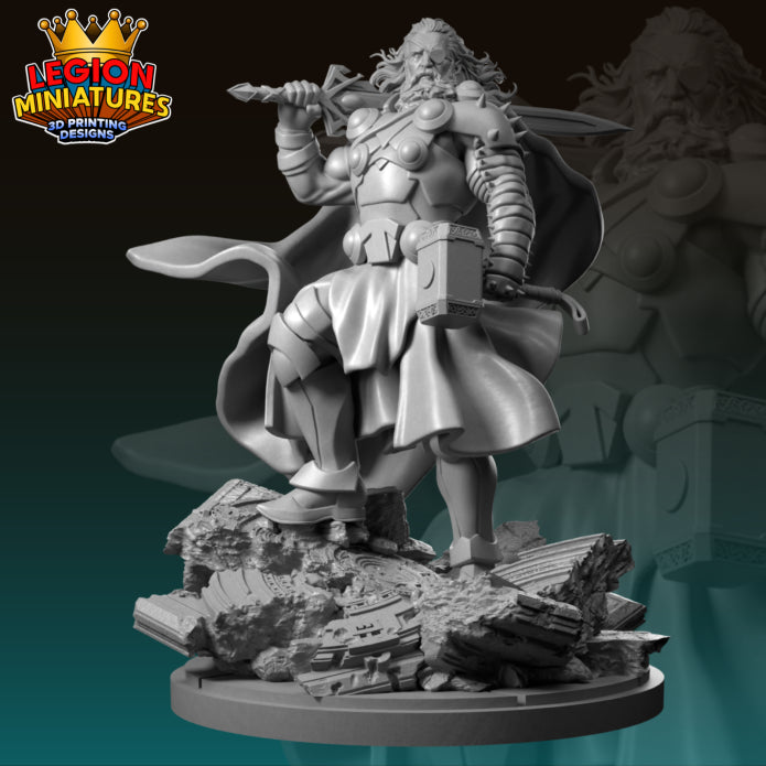 Old King Thor Miniature(40mm - 75mm) Unassembled/Unpainted/3D Print