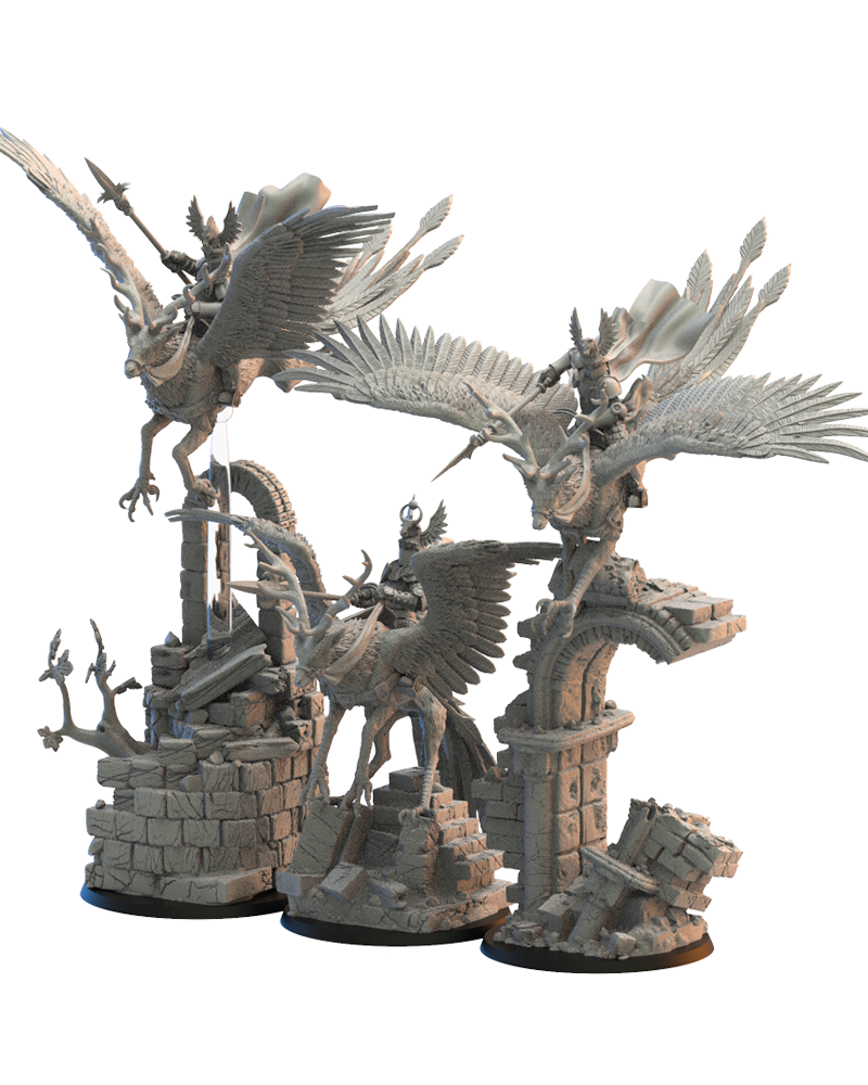 Wind Knights (x3) - Hippogriff Riders - TTRPG - Wargaming - Dungeons and Dragons