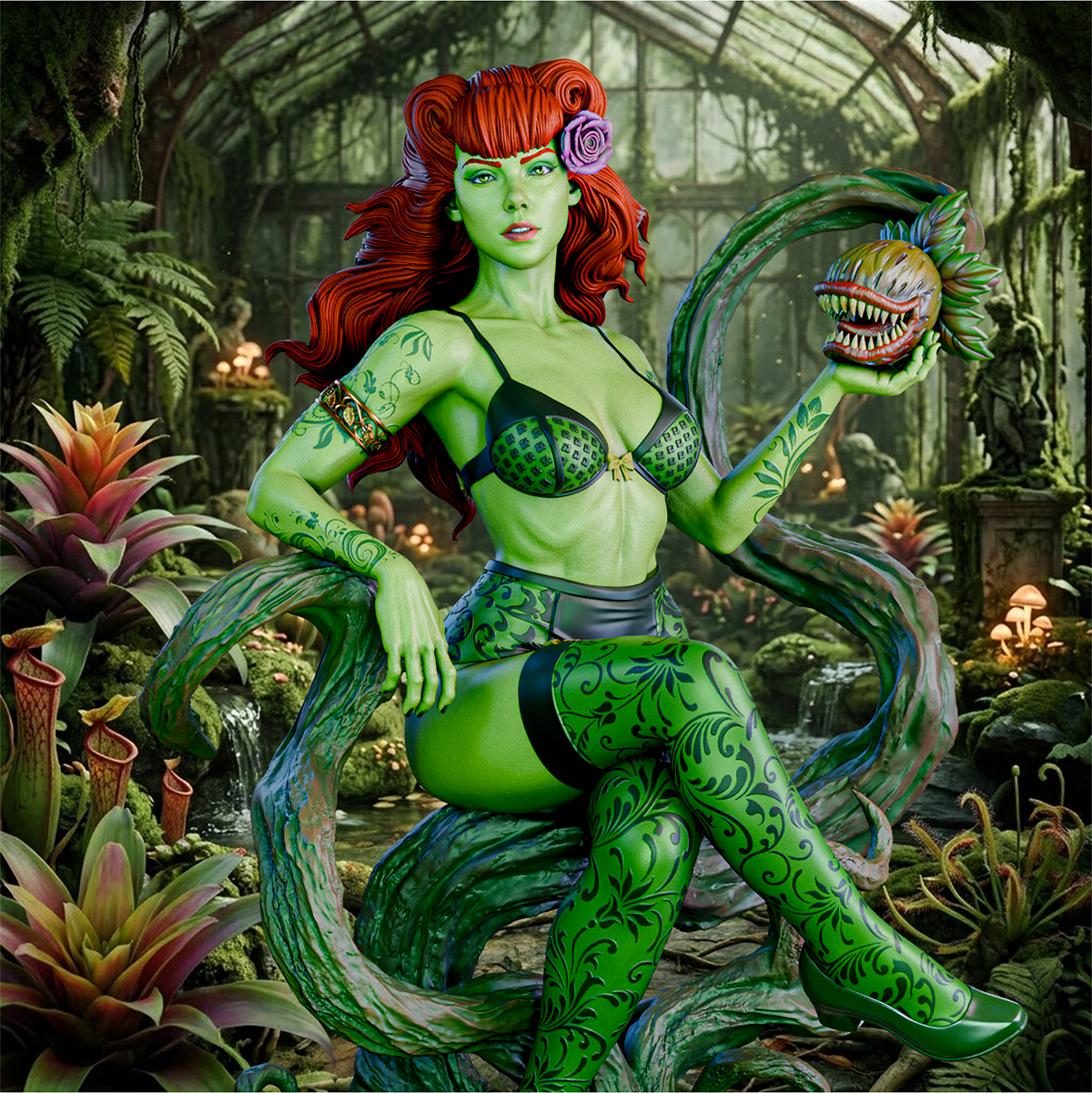 Poison Ivy Sculpture (75mm to 500mm) - Unassembled/Unpainted/3D Print