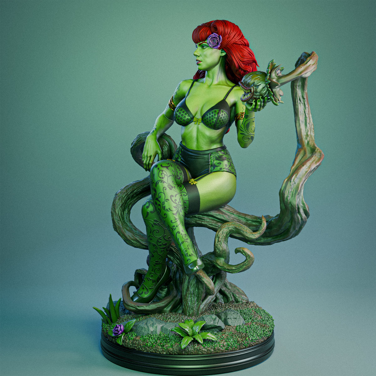 Poison Ivy Sculpture (75mm to 500mm) - Unassembled/Unpainted/3D Print