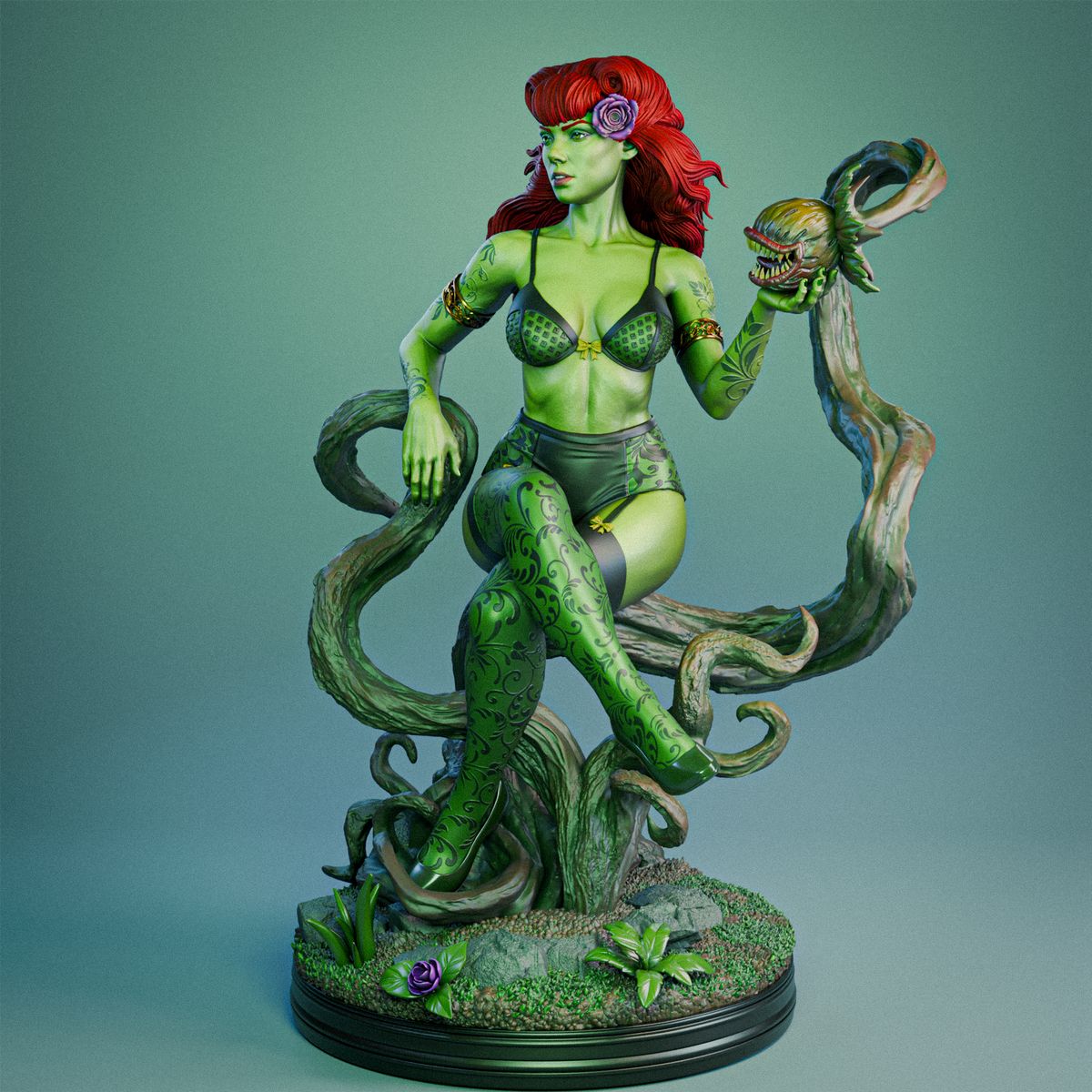 Poison Ivy Sculpture (75mm to 500mm) - Unassembled/Unpainted/3D Print