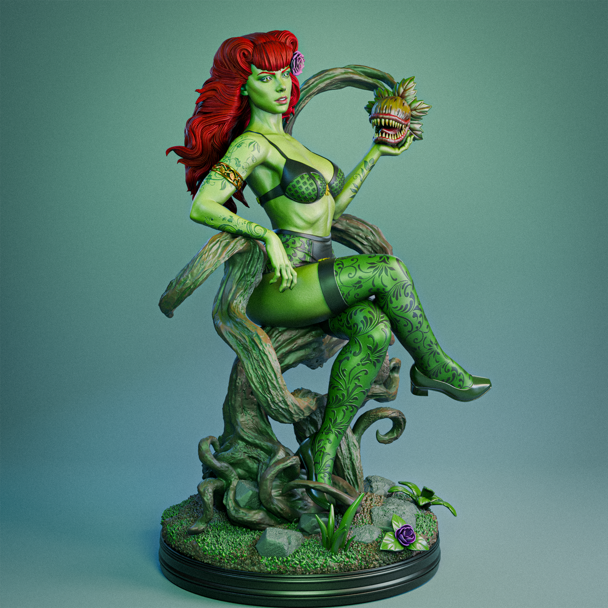 Poison Ivy Sculpture (75mm to 500mm) - Unassembled/Unpainted/3D Print