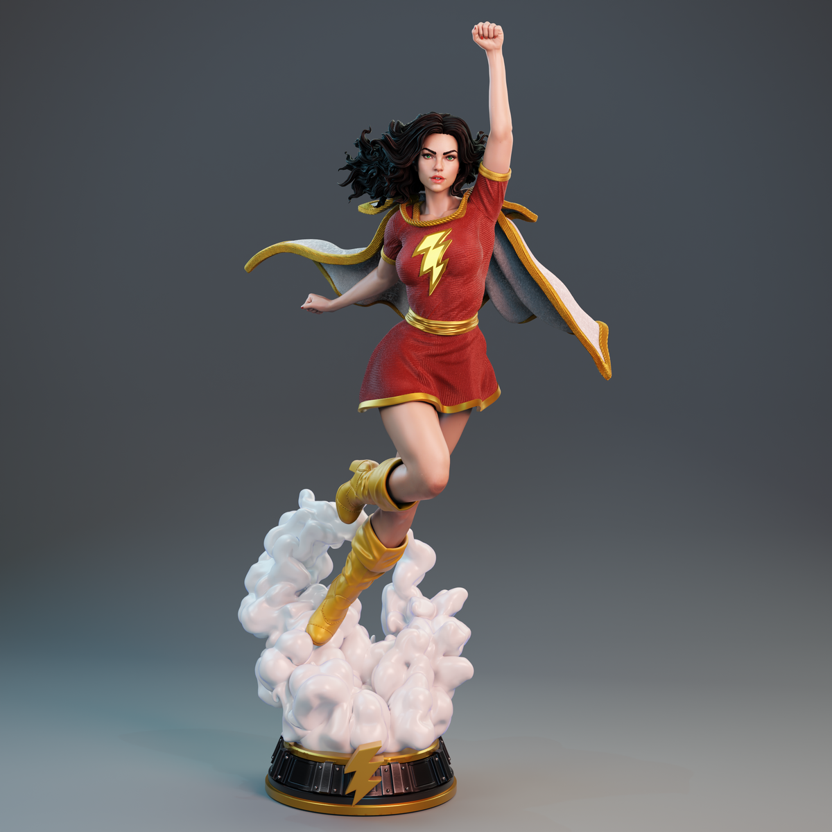 Mary Marvel Bombshell Sculpture (75mm to 500mm) - Unassembled/Unpainted/3D Print