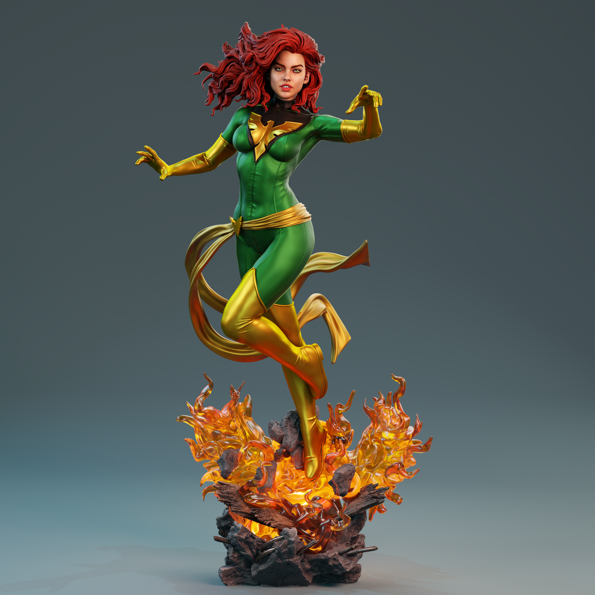 Jean Gray Phoenix Sculpture (75mm to 500mm) - Unassembled/Unpainted/3D Print