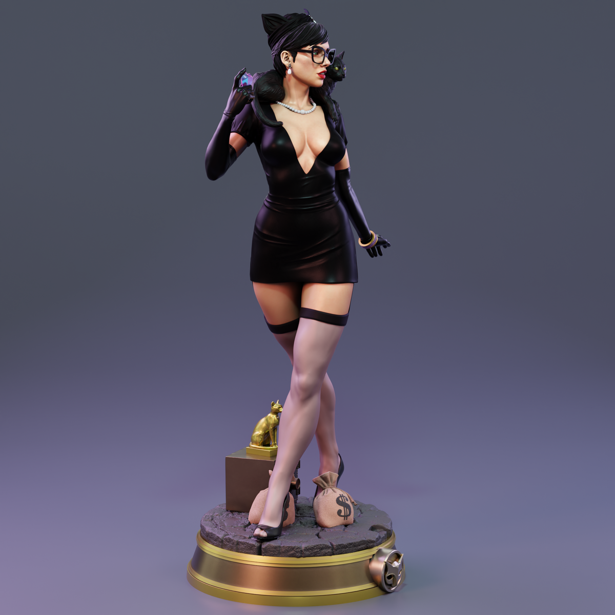 Catwoman Bombshell Sculpture (75mm to 500mm) - Unassembled/Unpainted/3D Print