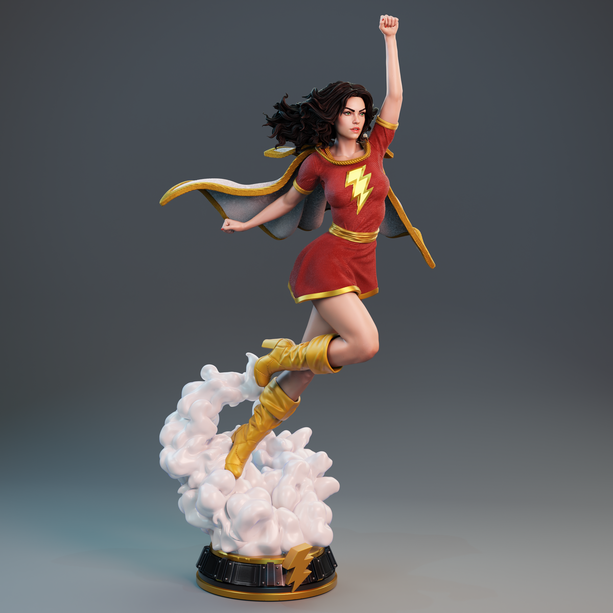 Mary Marvel Bombshell Sculpture (75mm to 500mm) - Unassembled/Unpainted/3D Print
