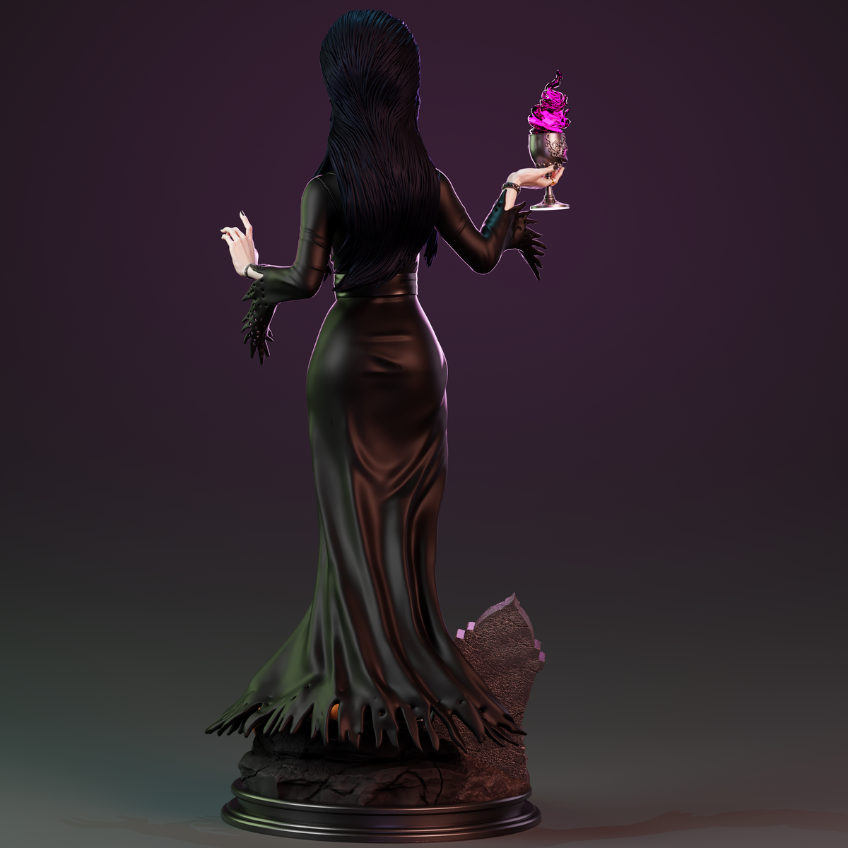 Elvira Mistress of the Dark Sculpture (75mm to 500mm) - Unassembled/Unpainted/3D Print