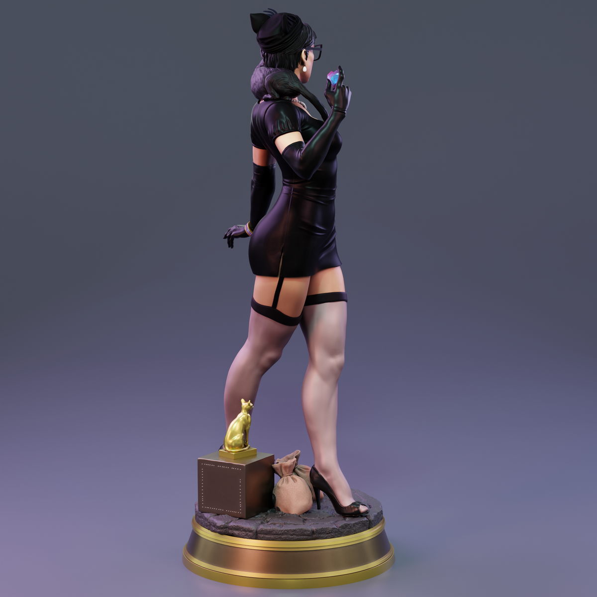 Catwoman Bombshell Sculpture (75mm to 500mm) - Unassembled/Unpainted/3D Print