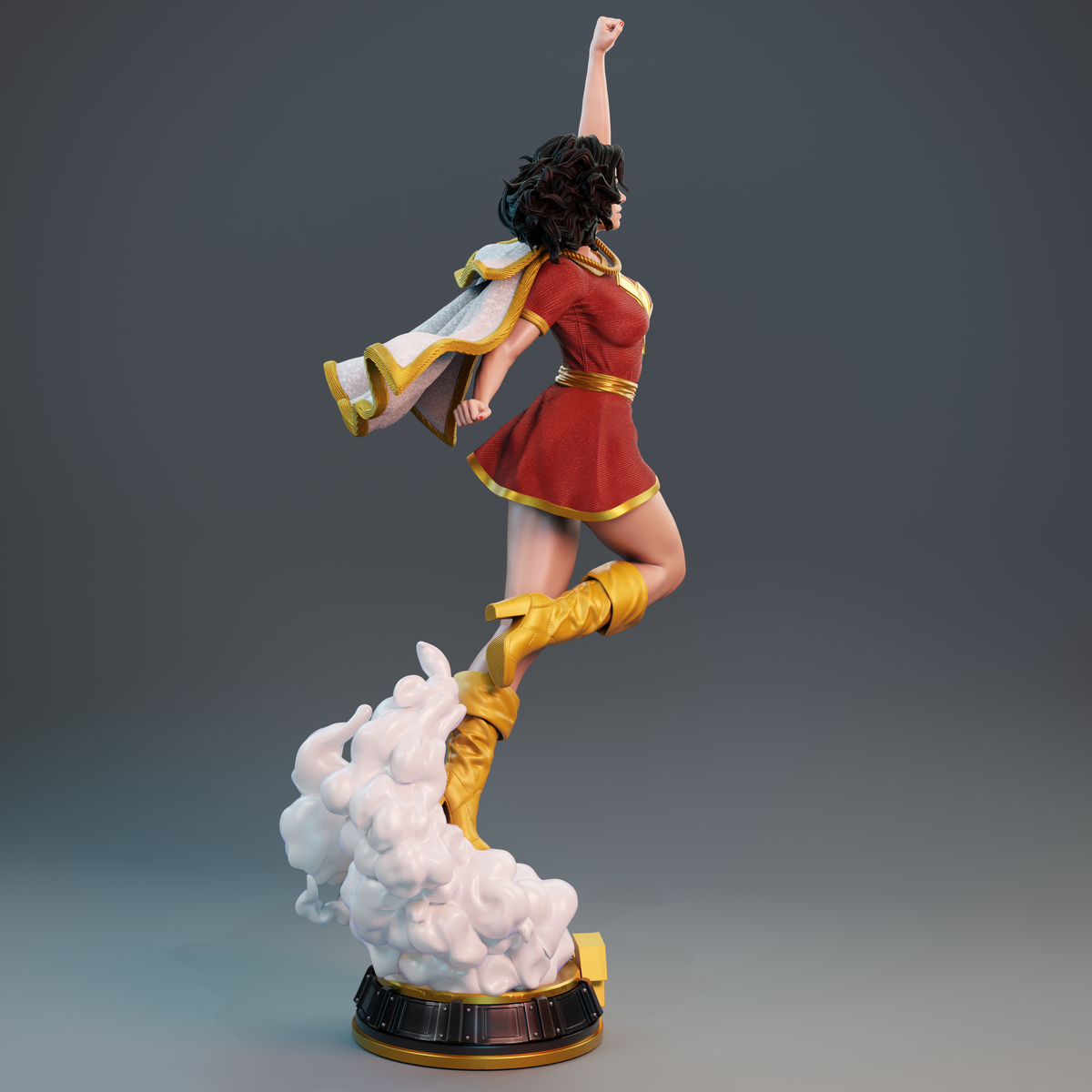 Mary Marvel Bombshell Sculpture (75mm to 500mm) - Unassembled/Unpainted/3D Print
