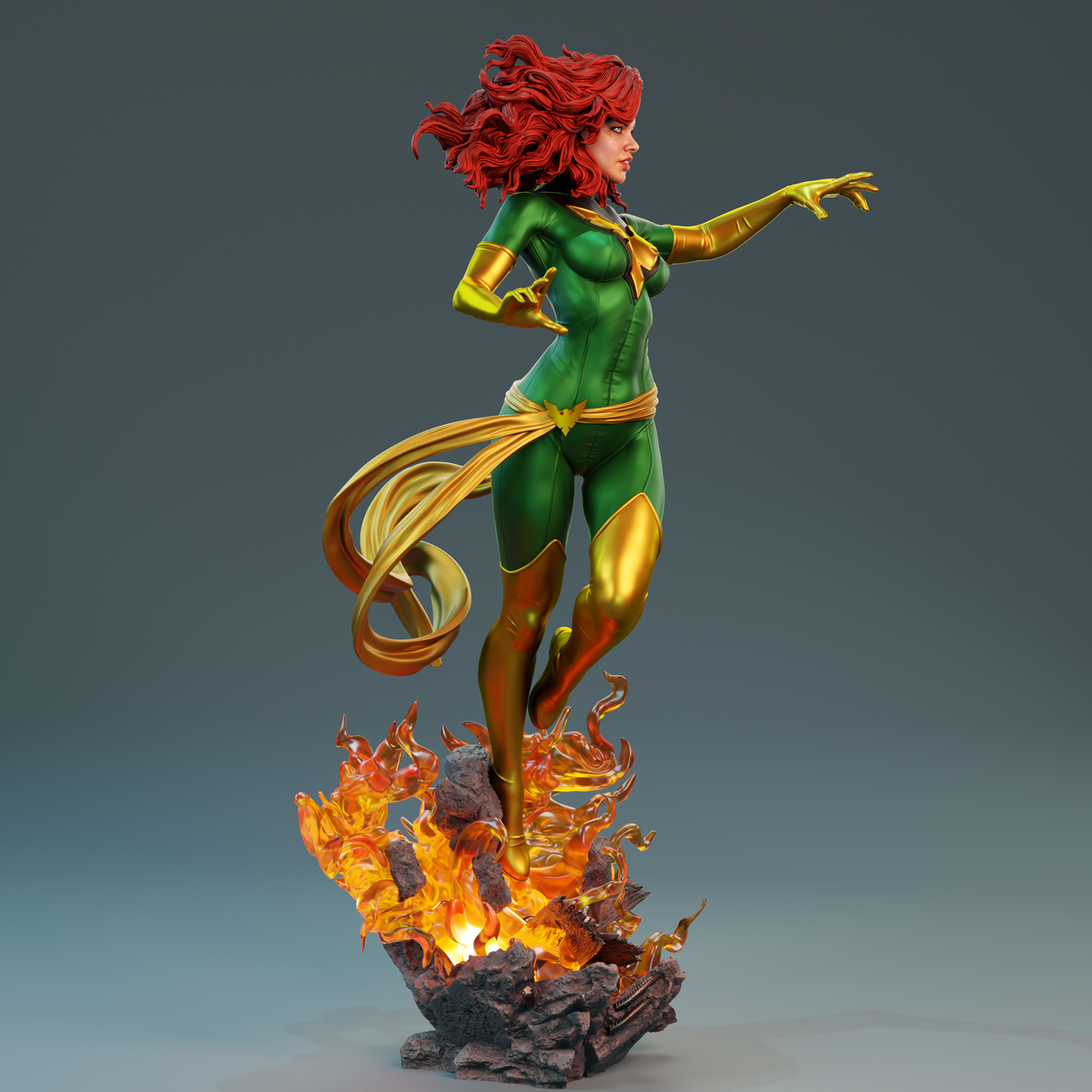 Jean Gray Phoenix Sculpture (75mm to 500mm) - Unassembled/Unpainted/3D Print