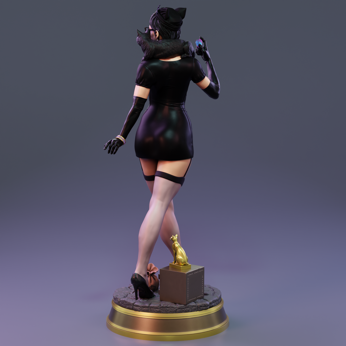 Catwoman Bombshell Sculpture (75mm to 500mm) - Unassembled/Unpainted/3D Print