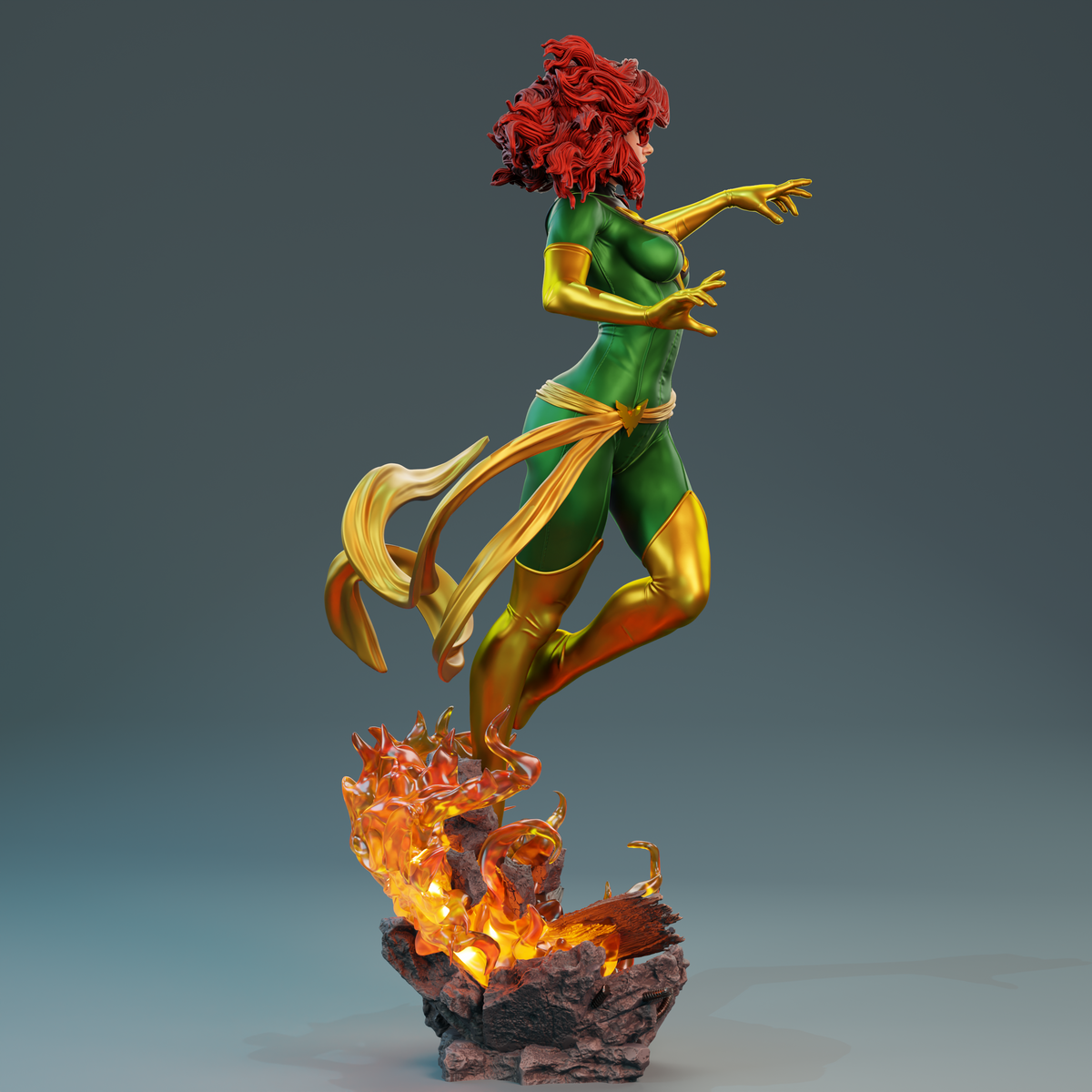 Jean Gray Phoenix Sculpture (75mm to 500mm) - Unassembled/Unpainted/3D Print