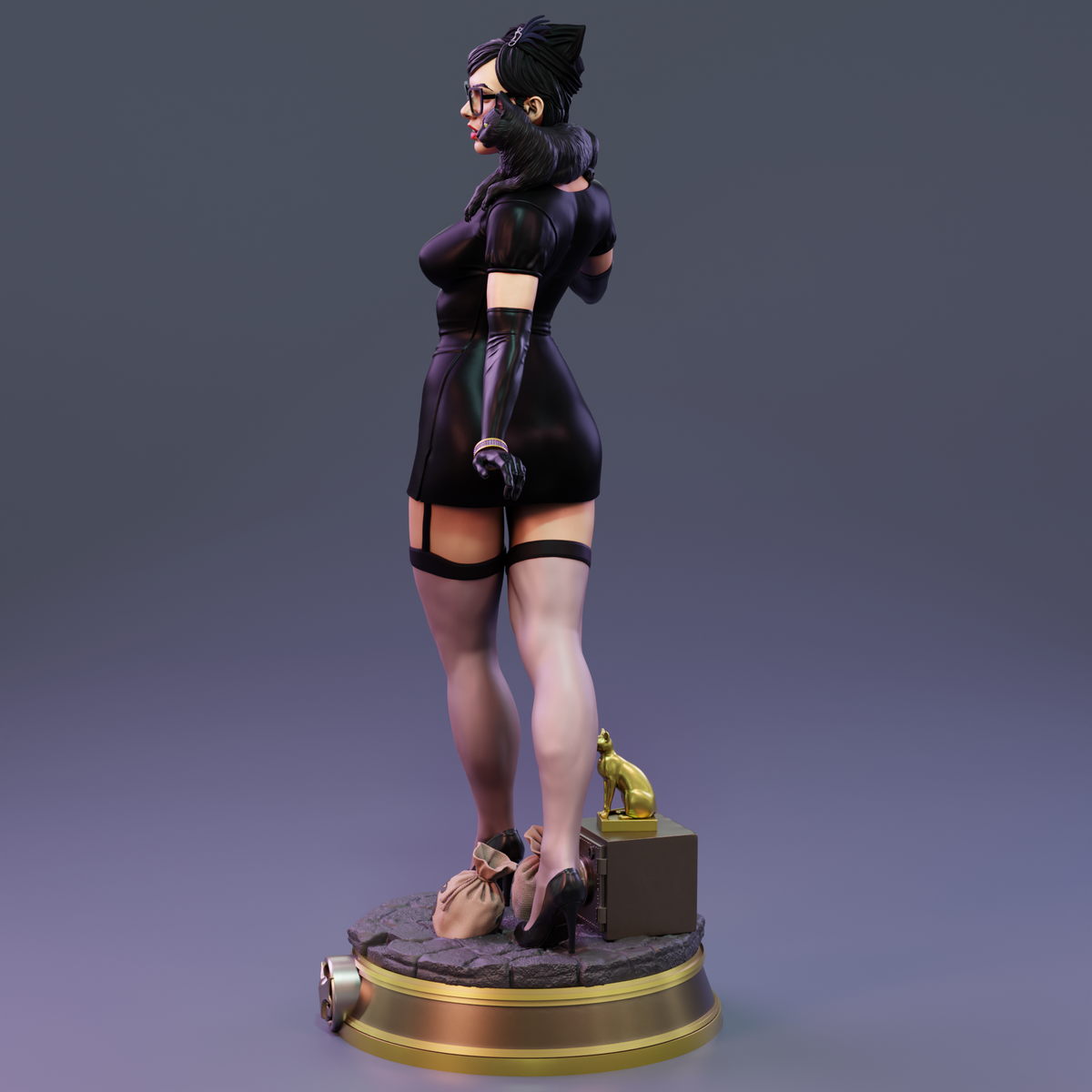 Catwoman Bombshell Sculpture (75mm to 500mm) - Unassembled/Unpainted/3D Print