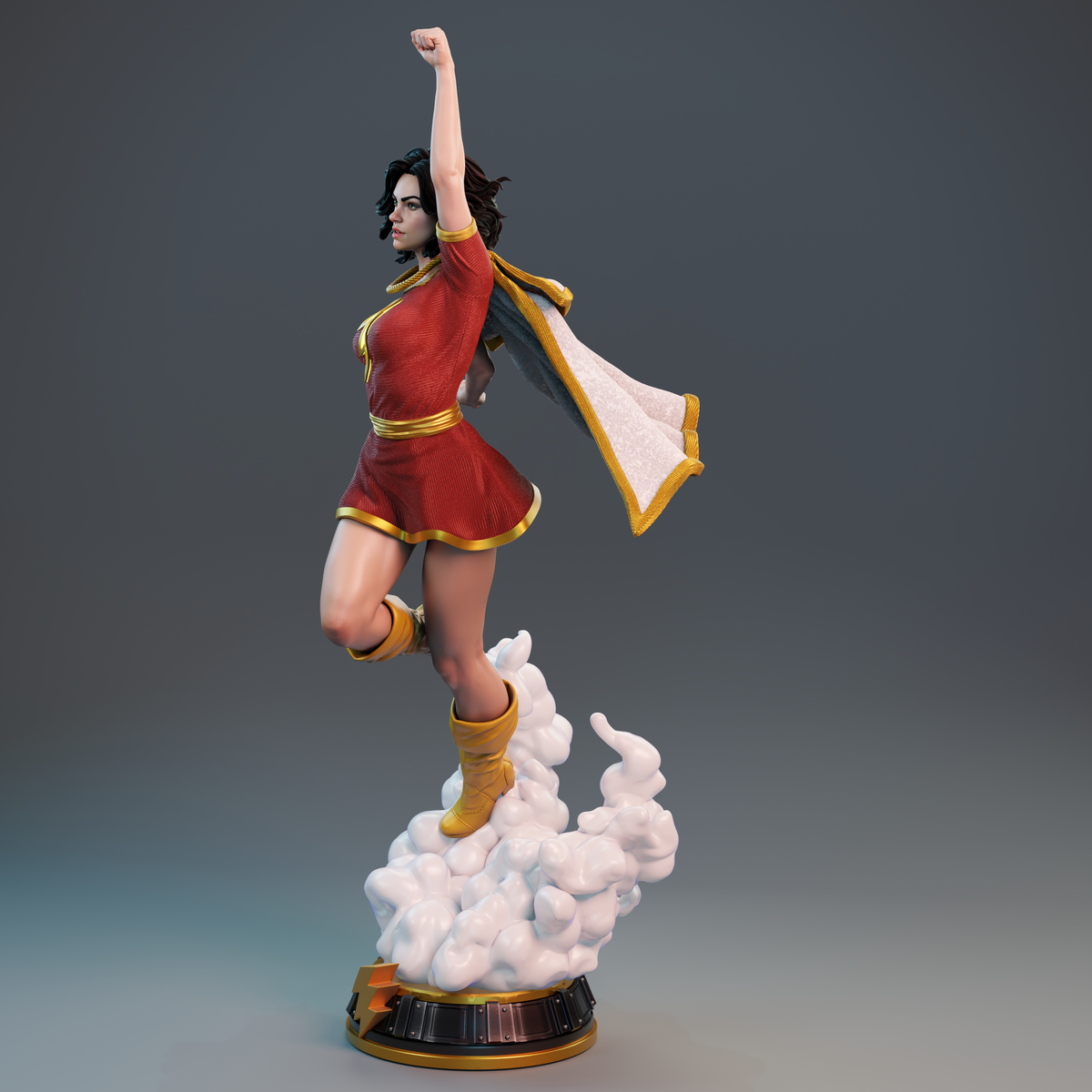 Mary Marvel Bombshell Sculpture (75mm to 500mm) - Unassembled/Unpainted/3D Print