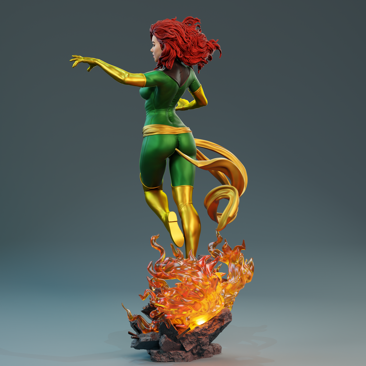 Jean Gray Phoenix Sculpture (75mm to 500mm) - Unassembled/Unpainted/3D Print