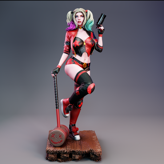 Harley Quinn Sculpture (75mm to 500mm) - Unassembled/Unpainted/3D Print