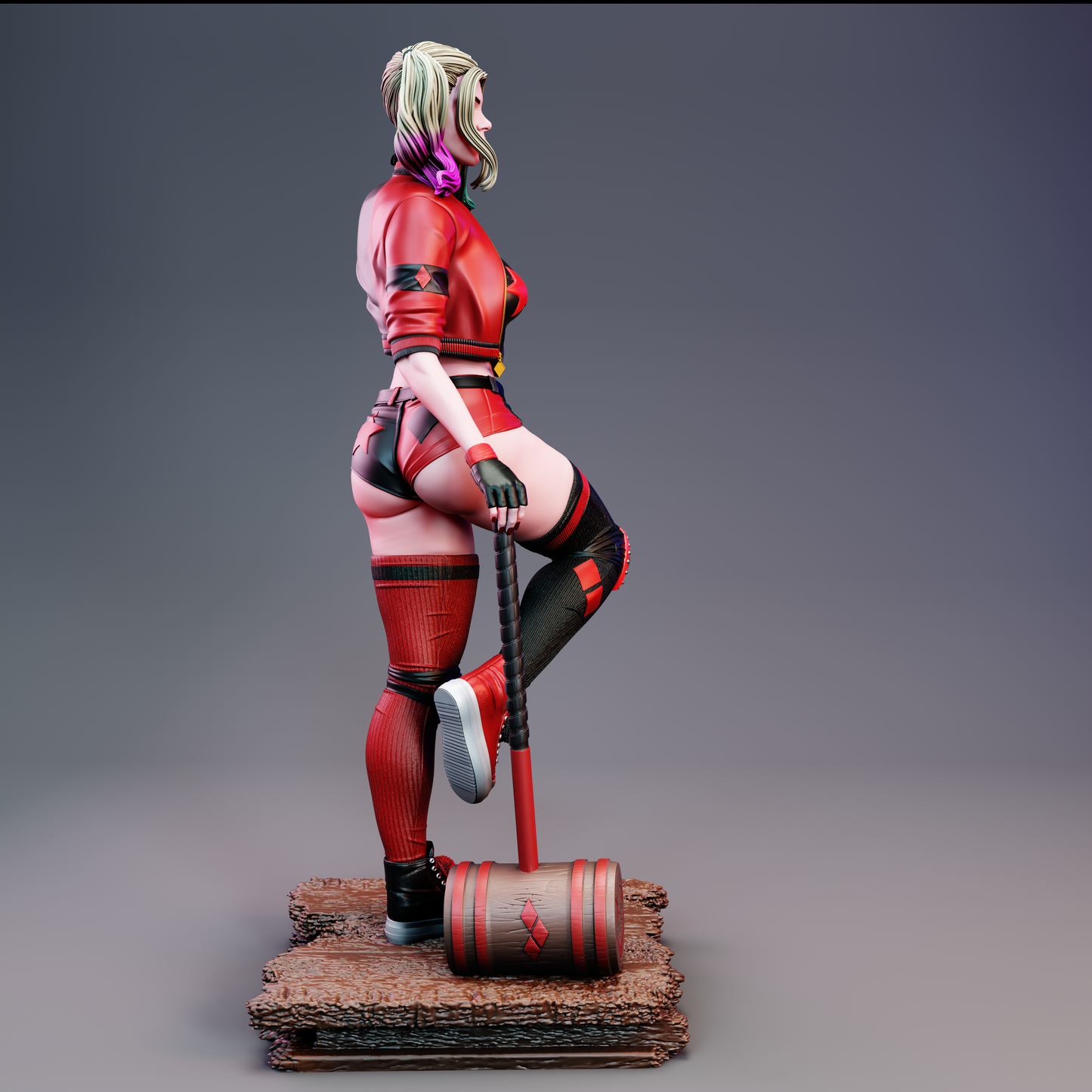 Harley Quinn Sculpture (75mm to 500mm) - Unassembled/Unpainted/3D Print
