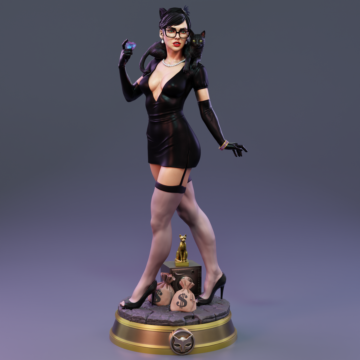 Catwoman Bombshell Sculpture (75mm to 500mm) - Unassembled/Unpainted/3D Print