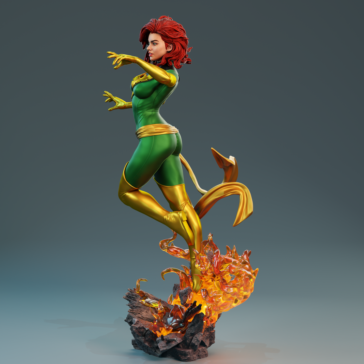 Jean Gray Phoenix Sculpture (75mm to 500mm) - Unassembled/Unpainted/3D Print