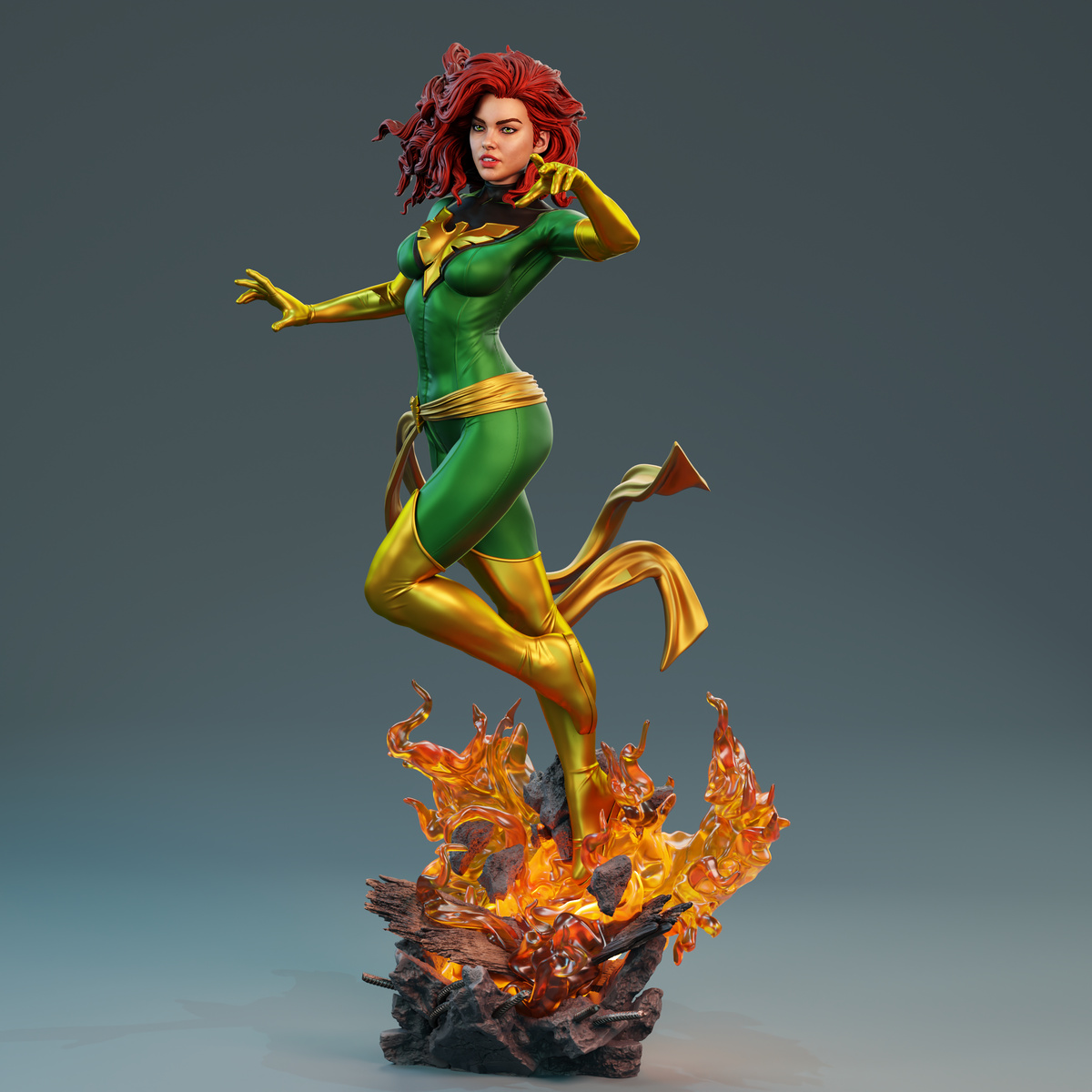 Jean Gray Phoenix Sculpture (75mm to 500mm) - Unassembled/Unpainted/3D Print