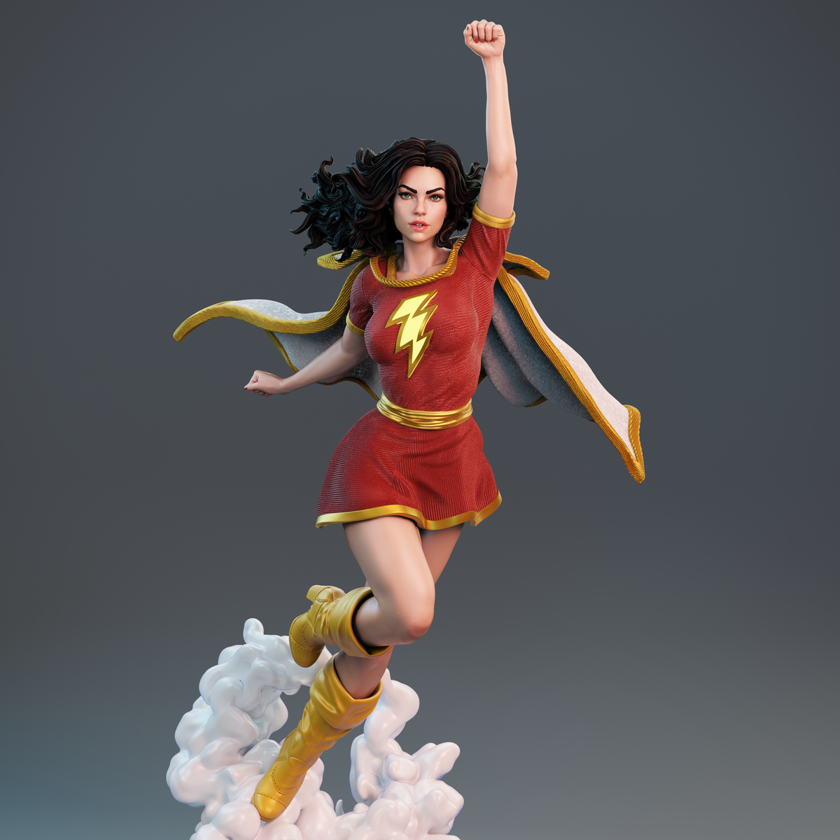 Mary Marvel Bombshell Sculpture (75mm to 500mm) - Unassembled/Unpainted/3D Print