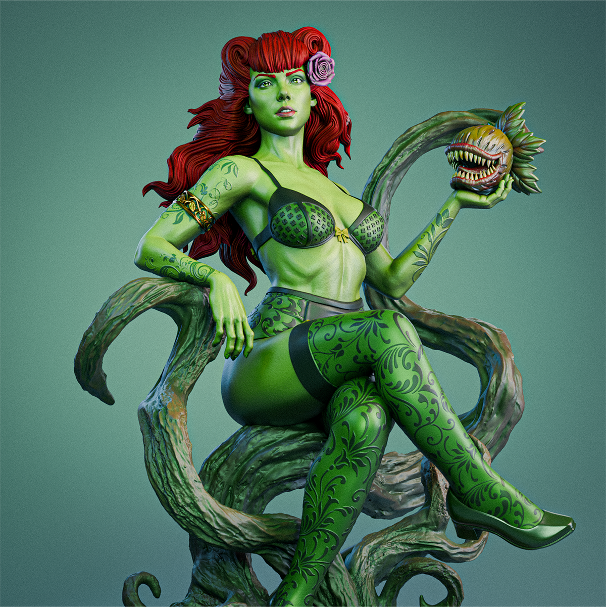 Poison Ivy Sculpture (75mm to 500mm) - Unassembled/Unpainted/3D Print