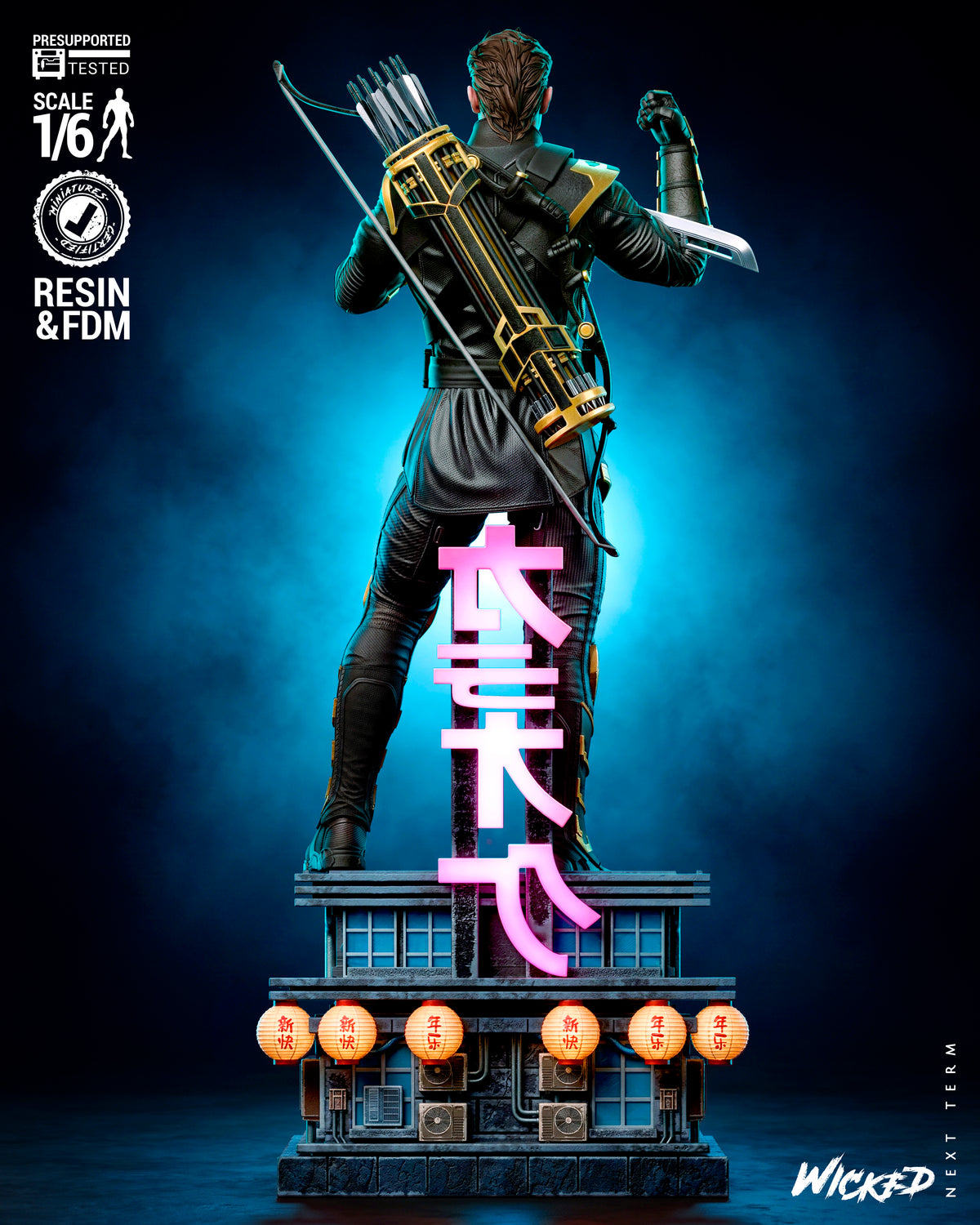 Clint Barton as Ronin V2 Sculpture (75mm to 500mm) - Unassembled/Unpainted/3D Print