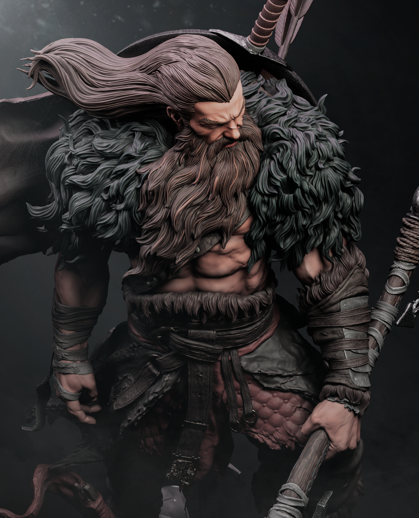 North Warrior Sculpture (75mm to 500mm) - Unassembled/Unpainted/3D Print