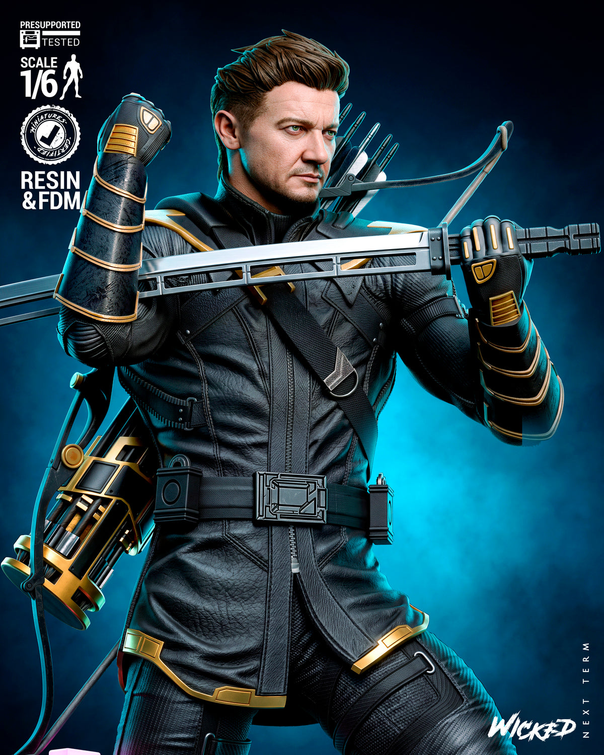 Clint Barton as Ronin V2 Sculpture (75mm to 500mm) - Unassembled/Unpainted/3D Print