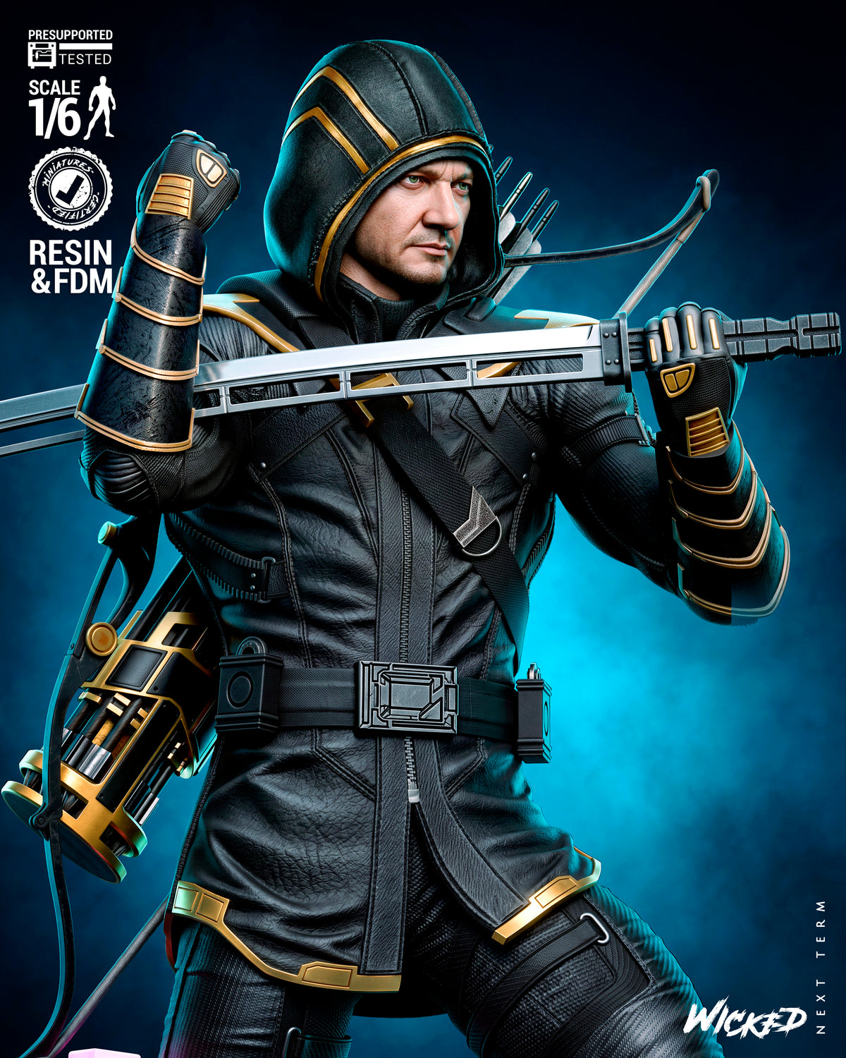 Clint Barton as Ronin V2 Sculpture (75mm to 500mm) - Unassembled/Unpainted/3D Print