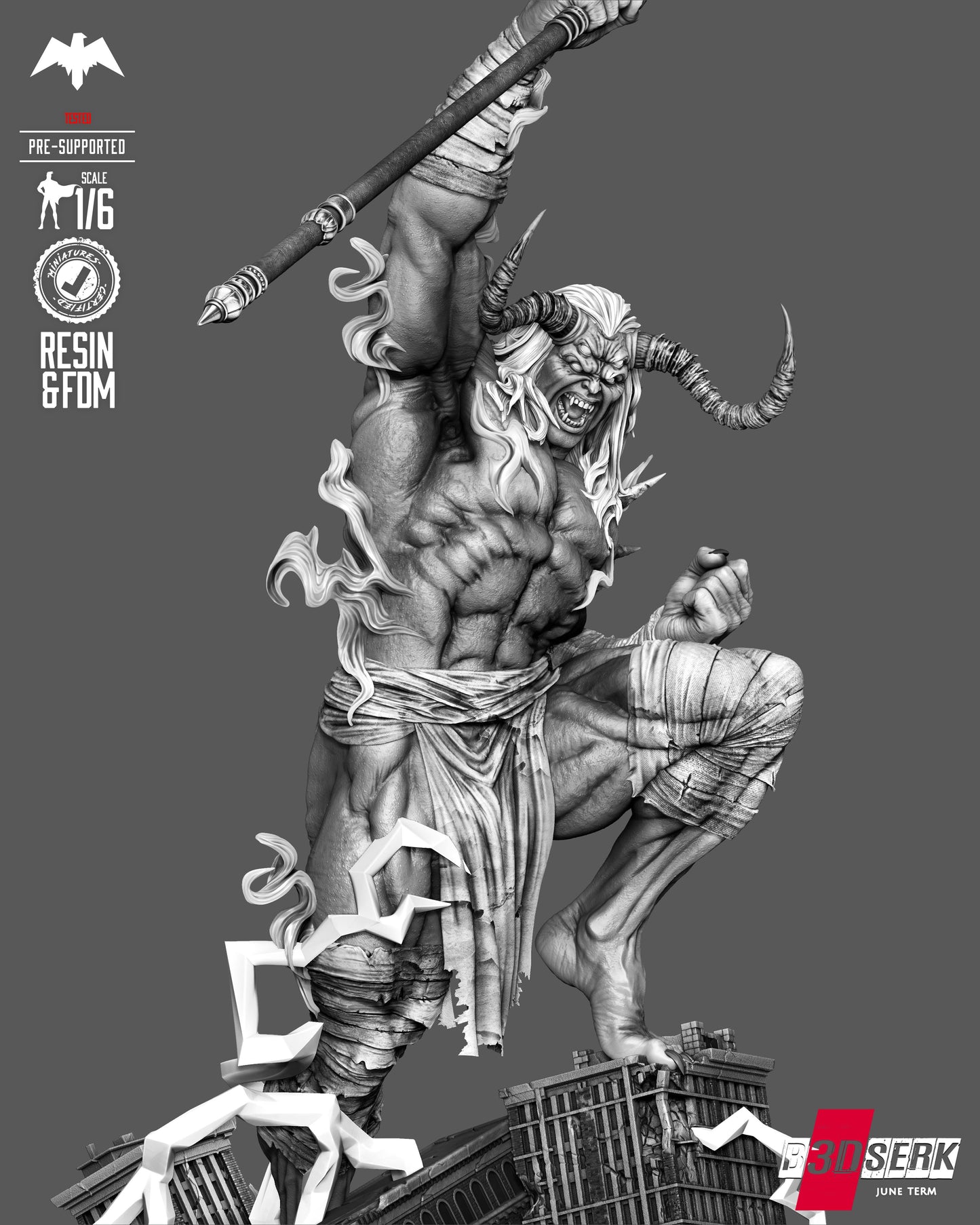 Trigon Sculpture (75mm to 500mm) - Unassembled/Unpainted/3D Print