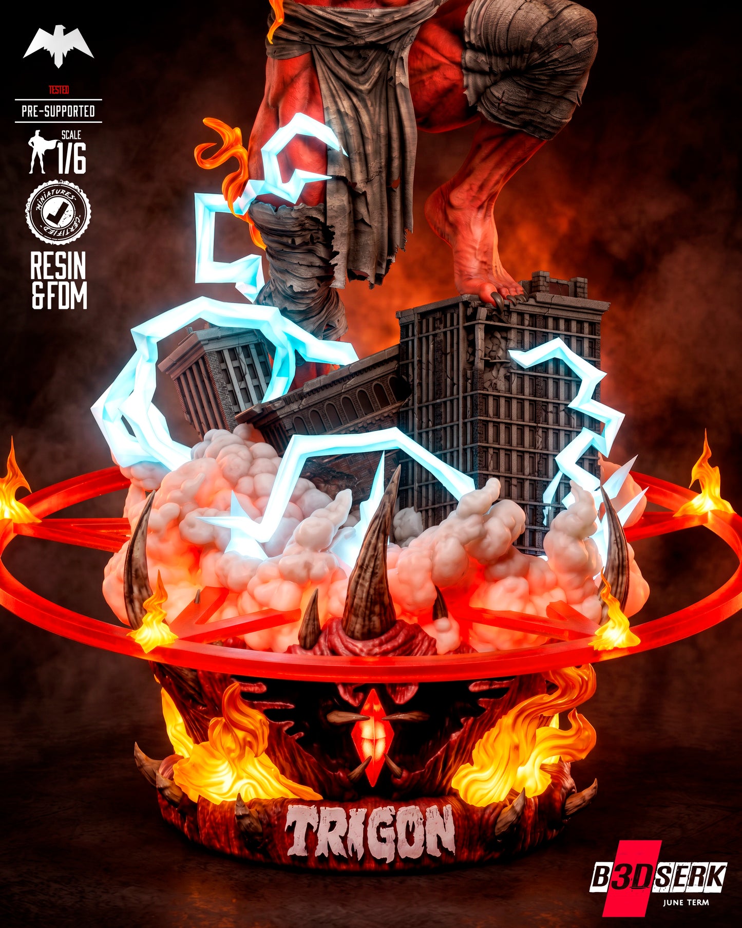 Trigon Sculpture (75mm to 500mm) - Unassembled/Unpainted/3D Print