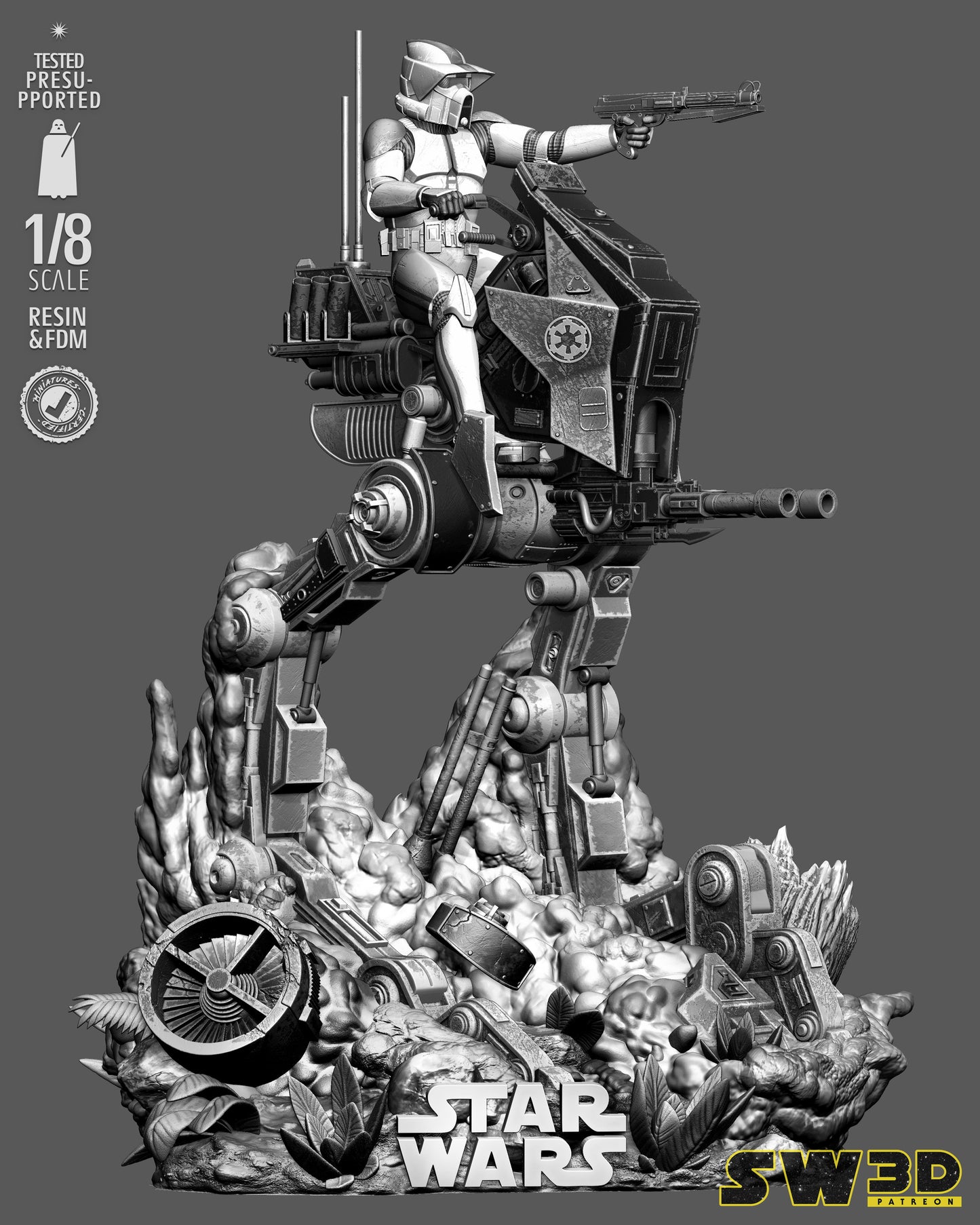 AT-RT Trooper Sculpture(75mm to 500mm) - Unassembled/Unpainted/3D Print