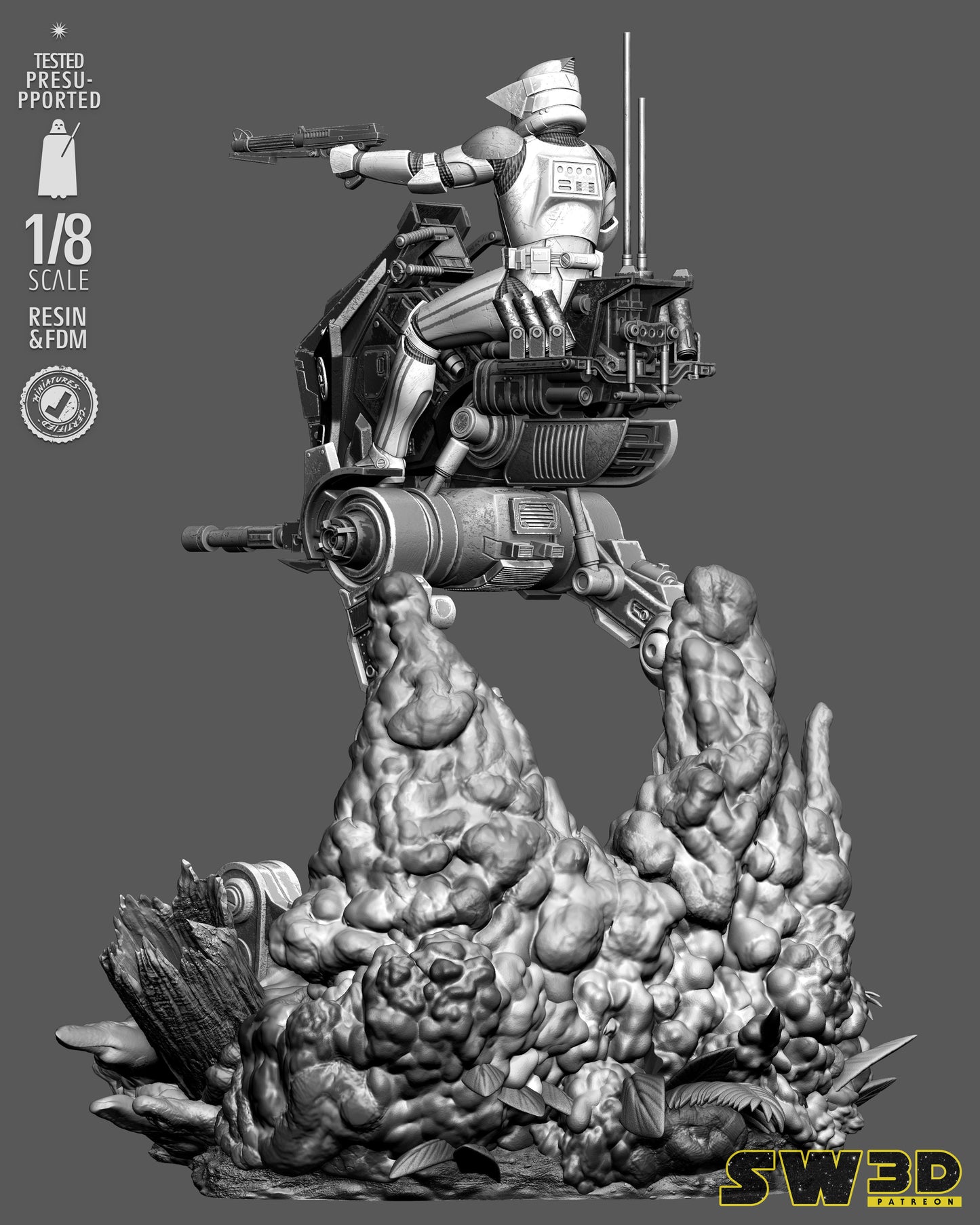 AT-RT Trooper Sculpture(75mm to 500mm) - Unassembled/Unpainted/3D Print