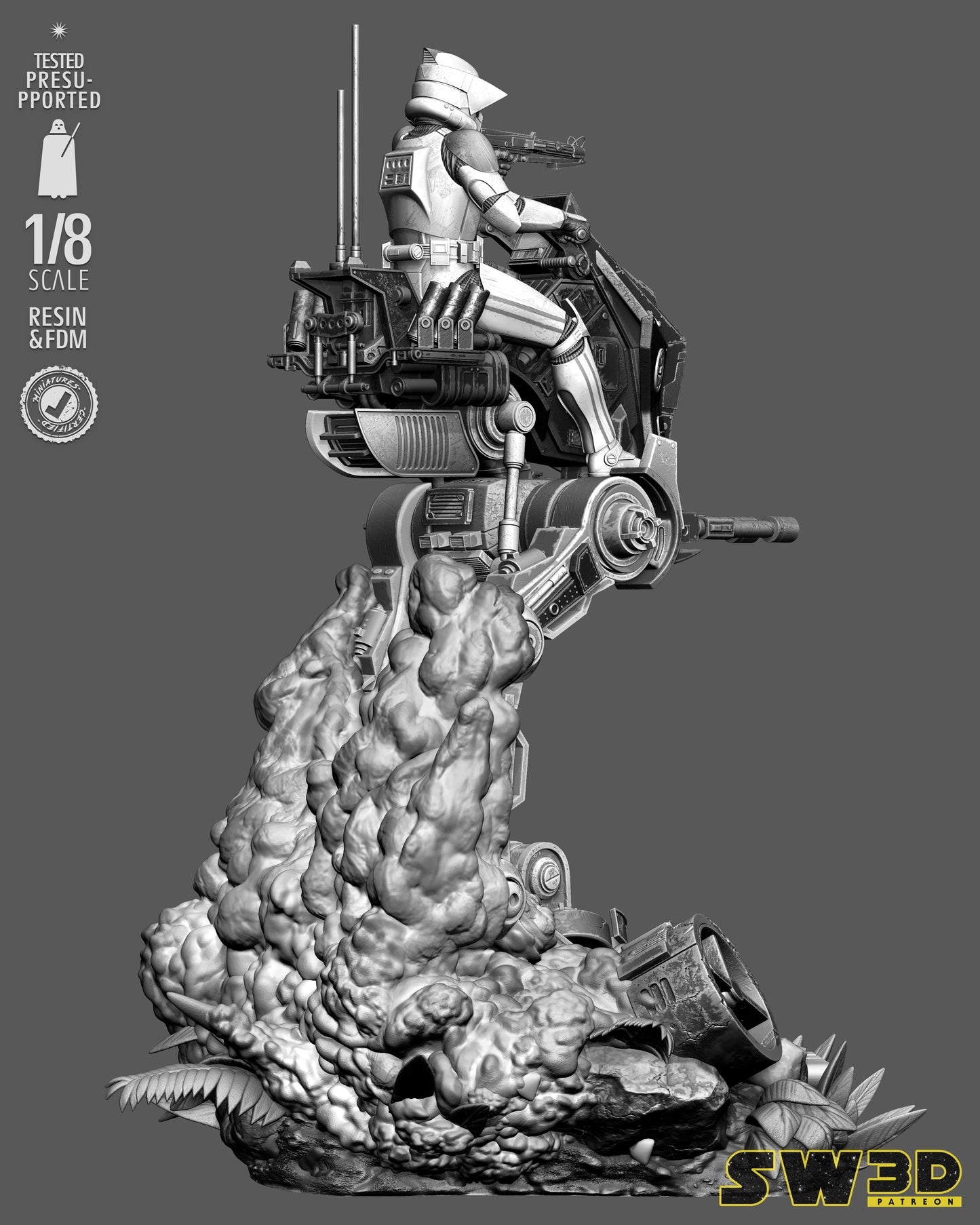 AT-RT Trooper Sculpture(75mm to 500mm) - Unassembled/Unpainted/3D Print