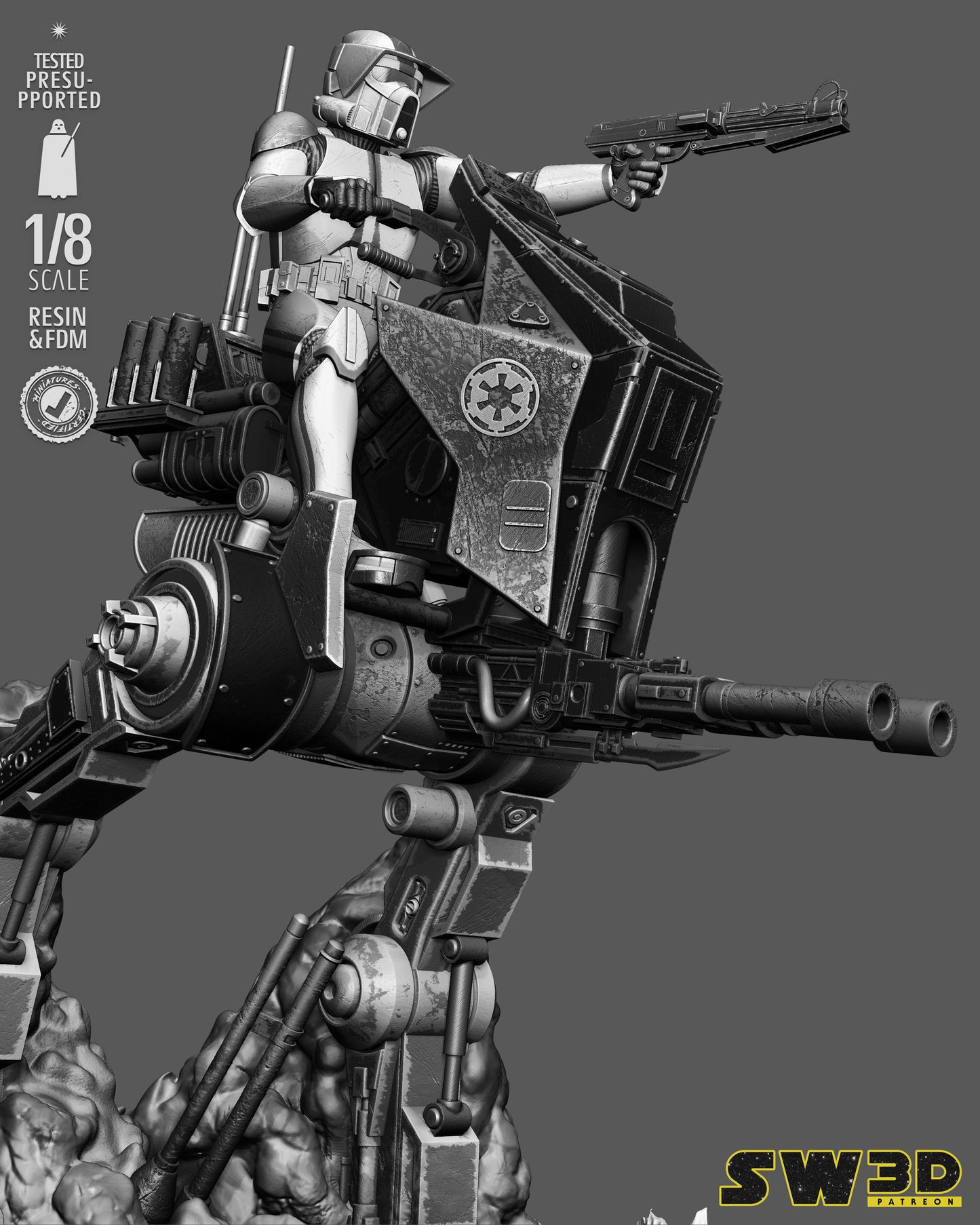 AT-RT Trooper Sculpture(75mm to 500mm) - Unassembled/Unpainted/3D Print