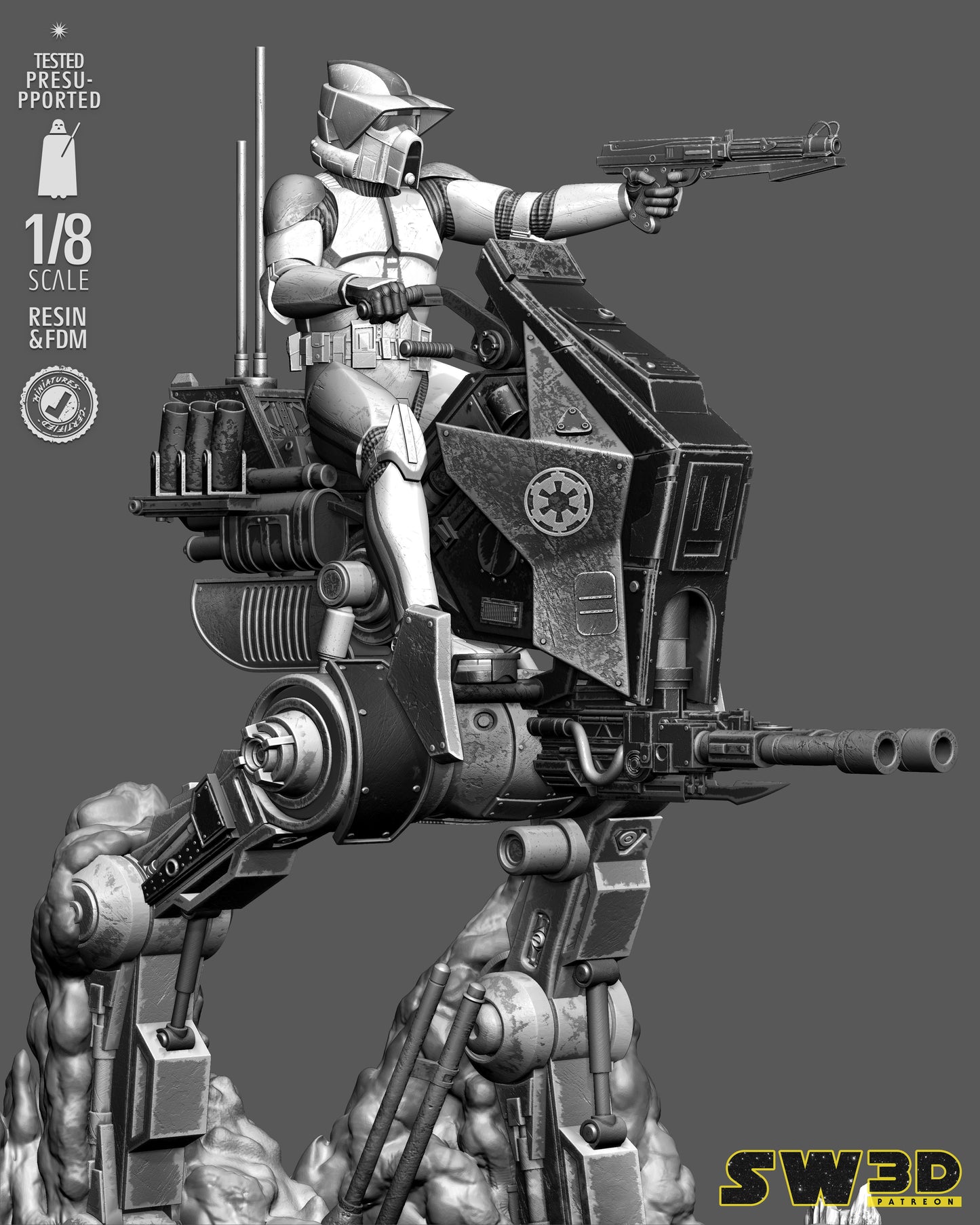 AT-RT Trooper Sculpture(75mm to 500mm) - Unassembled/Unpainted/3D Print