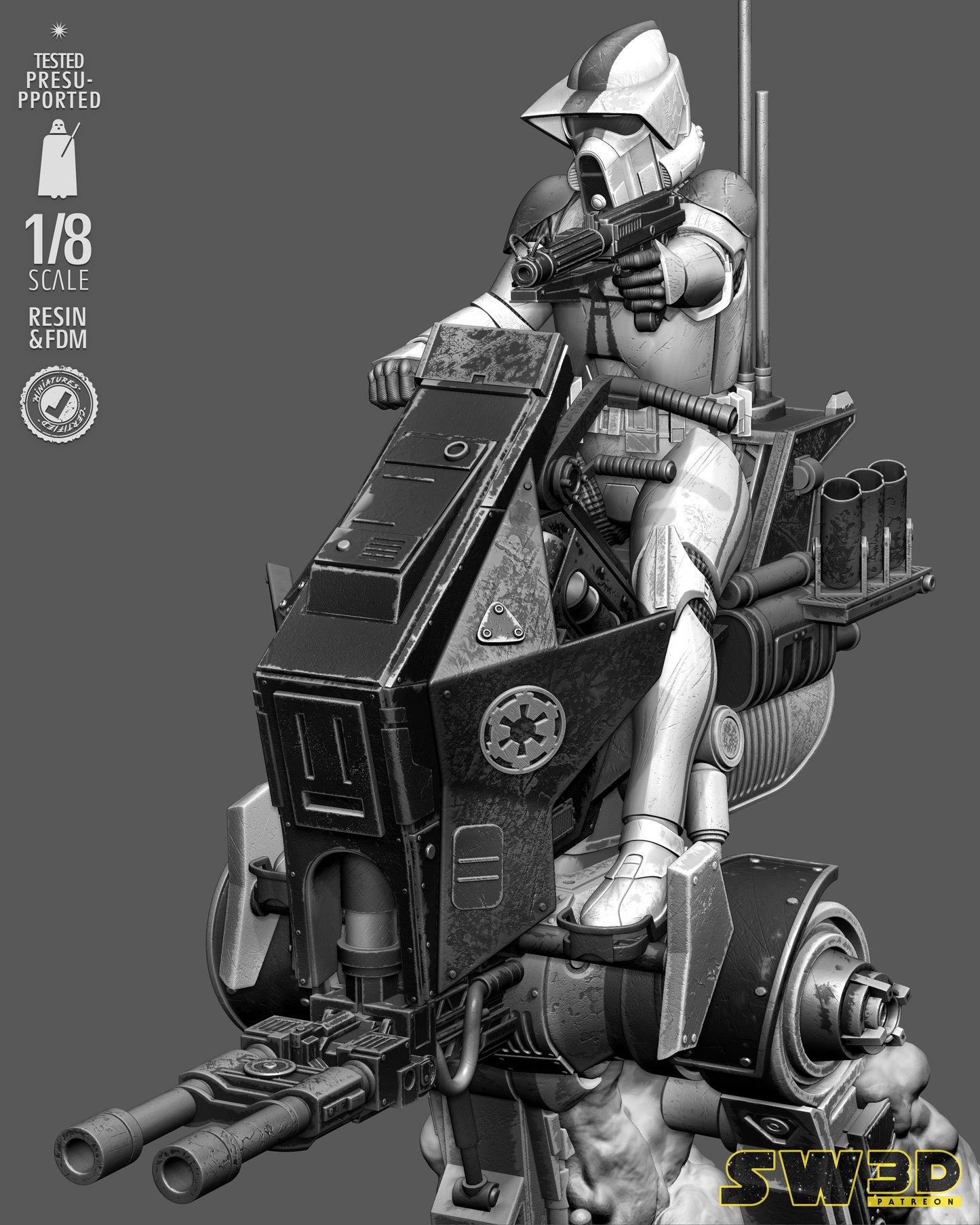 AT-RT Trooper Sculpture(75mm to 500mm) - Unassembled/Unpainted/3D Print