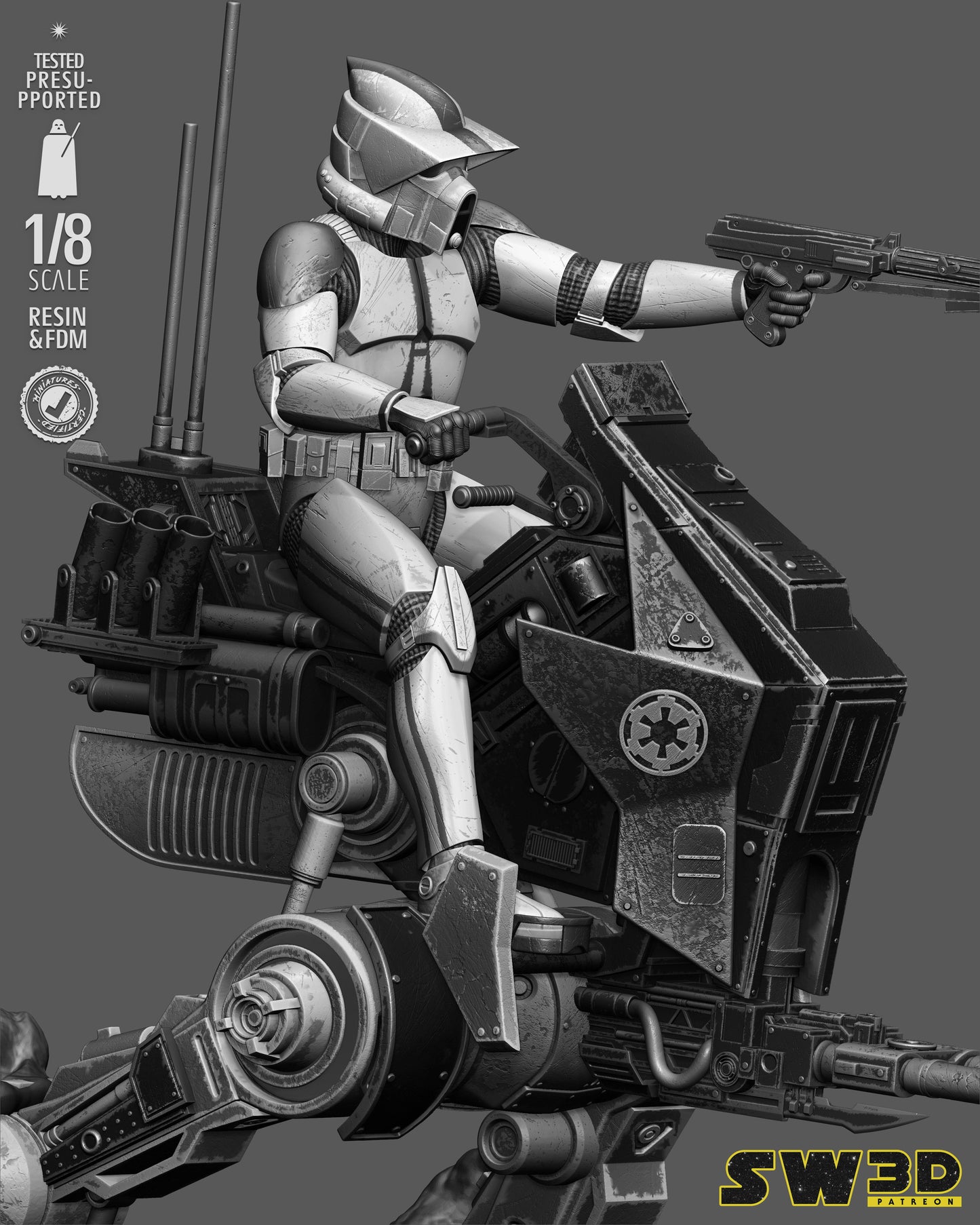 AT-RT Trooper Sculpture(75mm to 500mm) - Unassembled/Unpainted/3D Print