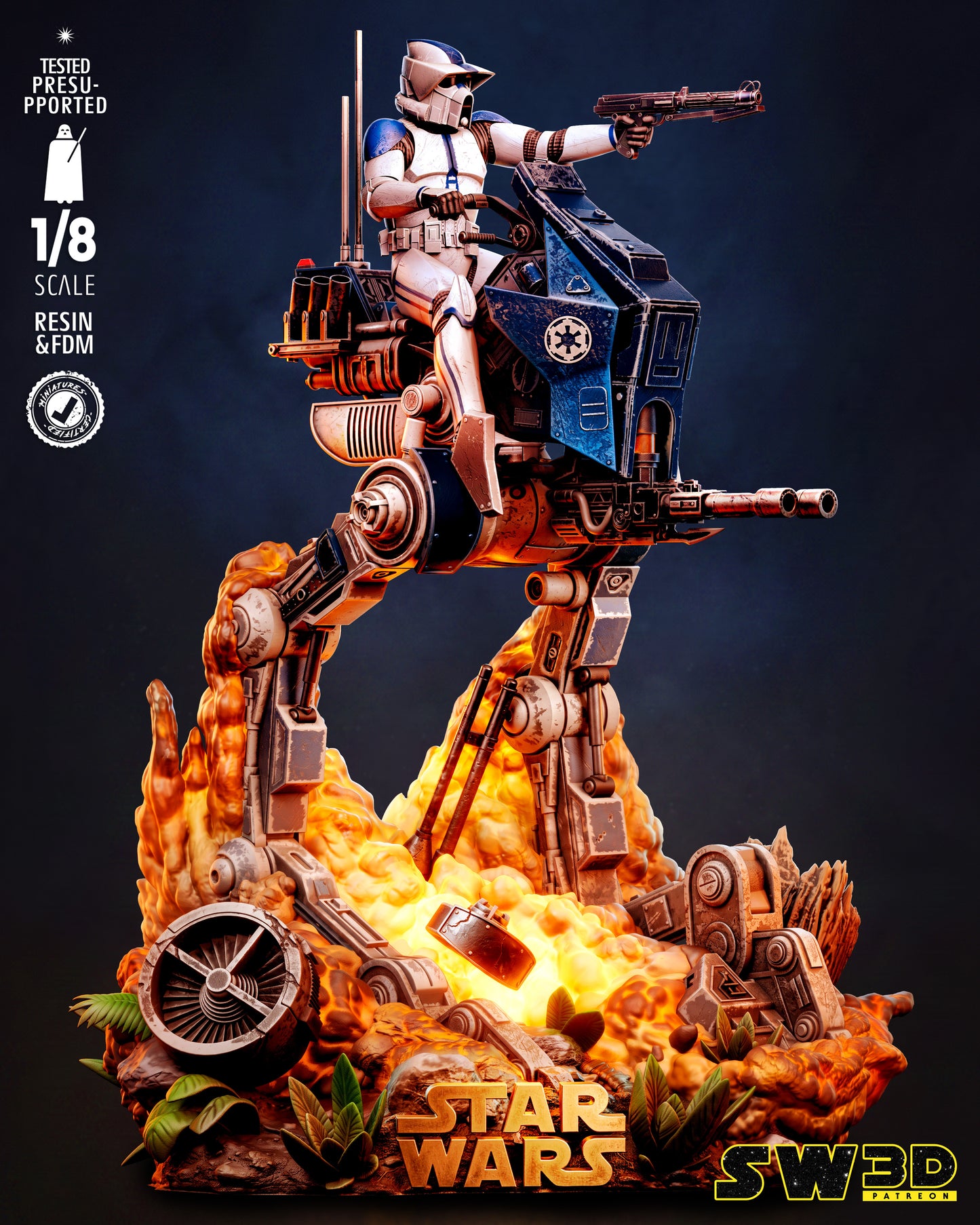 AT-RT Trooper Sculpture(75mm to 500mm) - Unassembled/Unpainted/3D Print