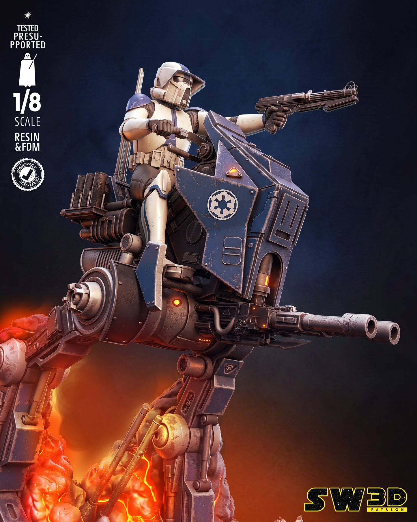 AT-RT Trooper Sculpture(75mm to 500mm) - Unassembled/Unpainted/3D Print
