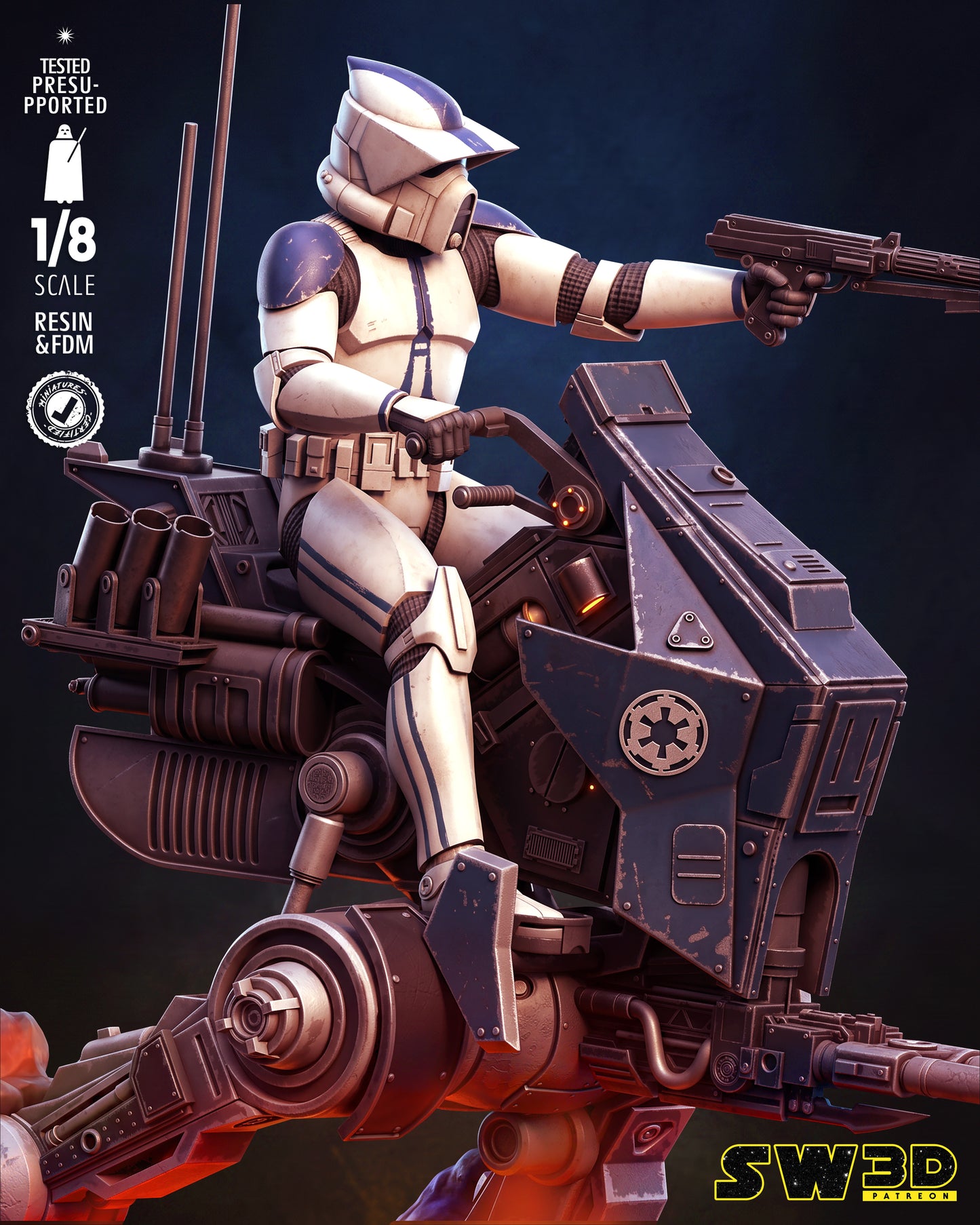 AT-RT Trooper Sculpture(75mm to 500mm) - Unassembled/Unpainted/3D Print