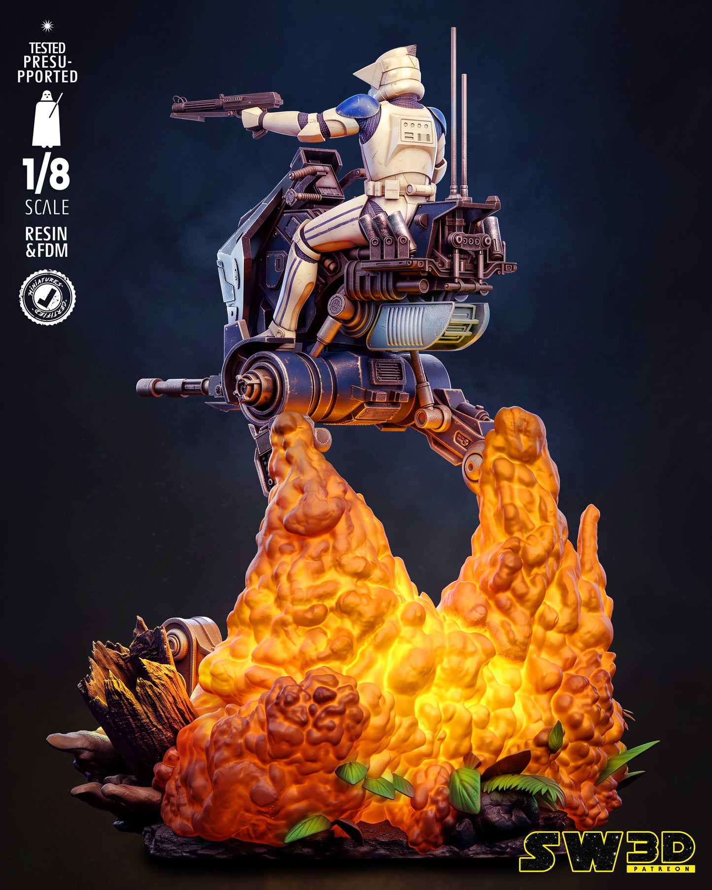 AT-RT Trooper Sculpture(75mm to 500mm) - Unassembled/Unpainted/3D Print
