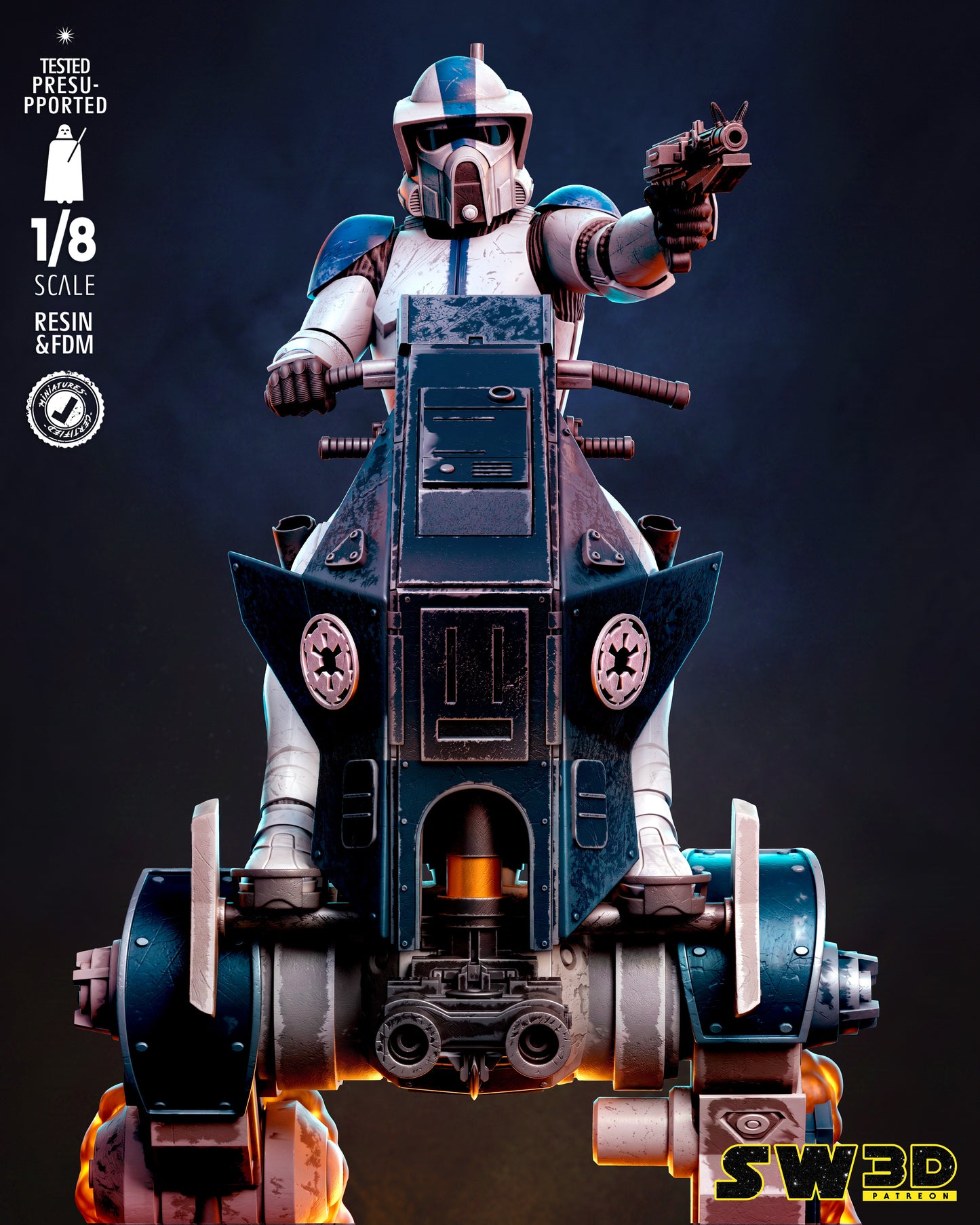 AT-RT Trooper Sculpture(75mm to 500mm) - Unassembled/Unpainted/3D Print