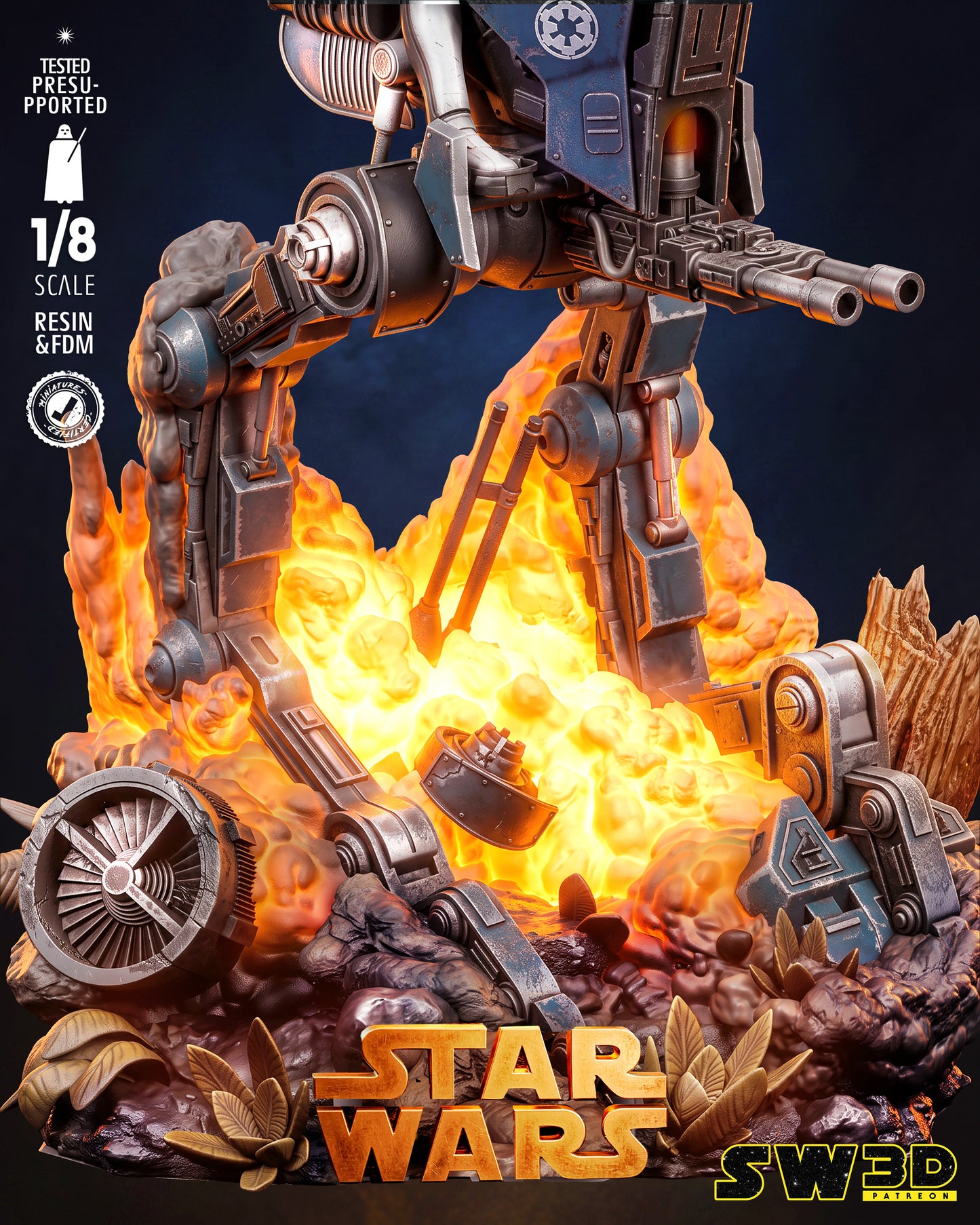 AT-RT Trooper Sculpture(75mm to 500mm) - Unassembled/Unpainted/3D Print