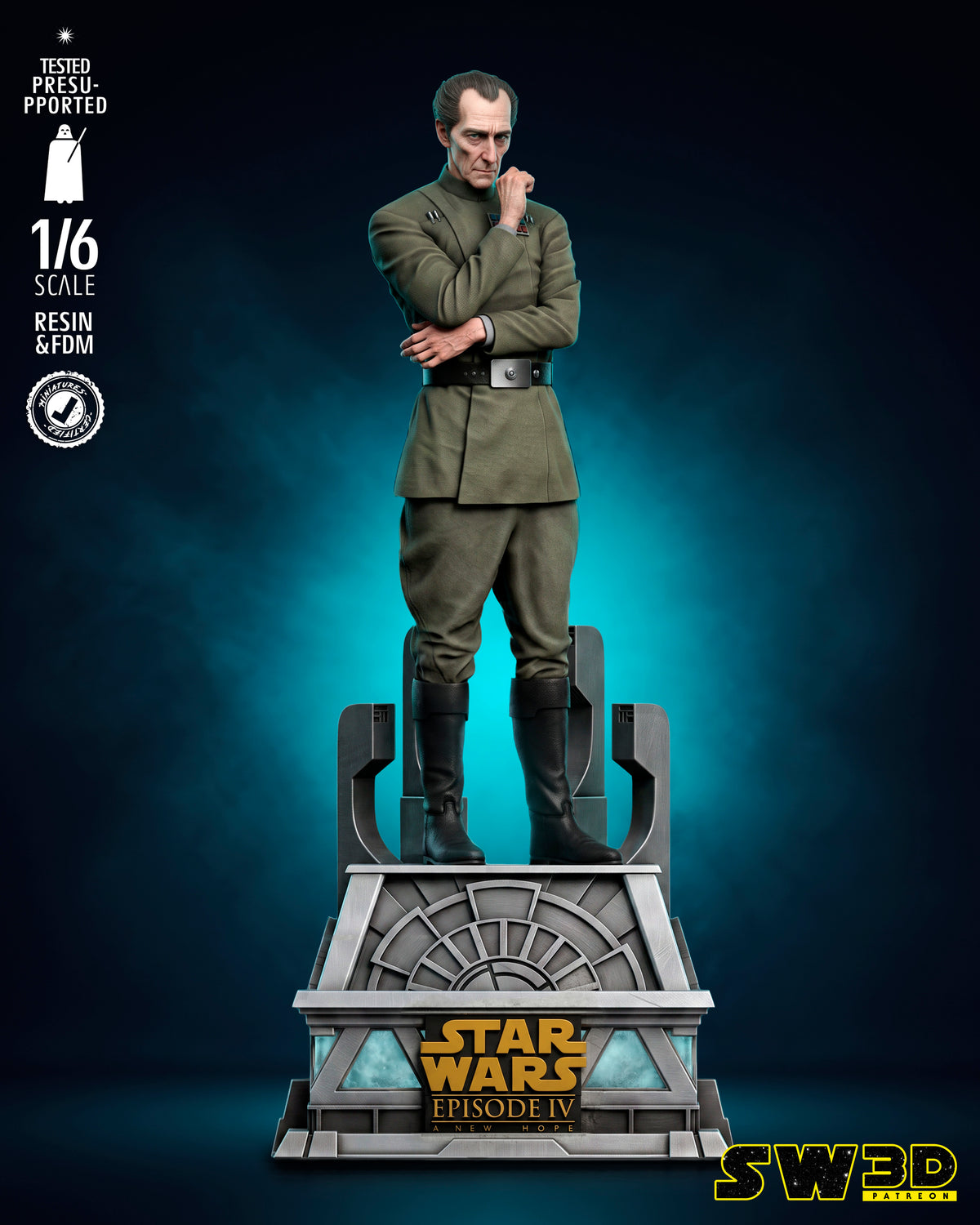 Grand Moff Tarkin Sculpture (75mm to 500mm) - Unassembled/Unpainted/3D Print